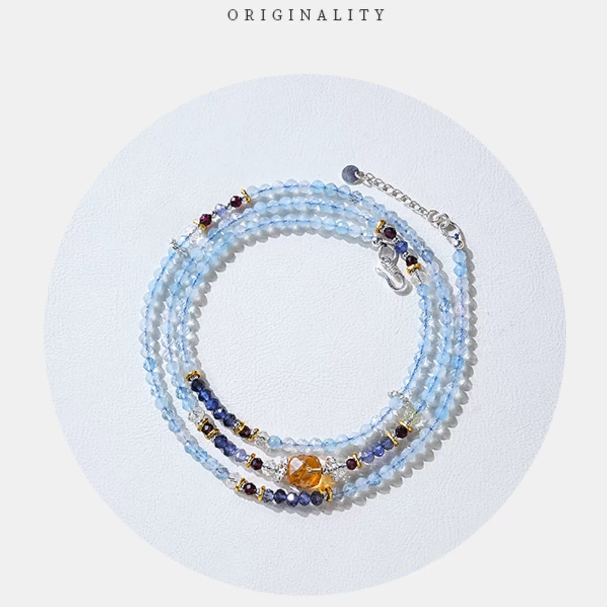 Mountain Moon 70 cm aquamarine convertible necklace