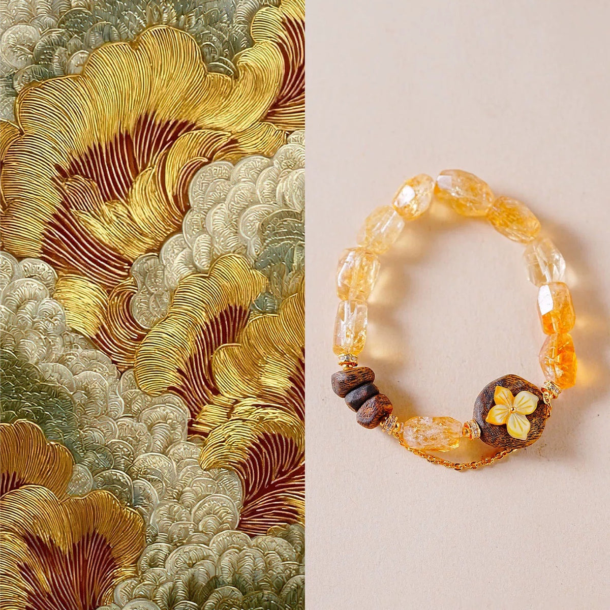 Tingchao citrine and agarwood bracelet product display