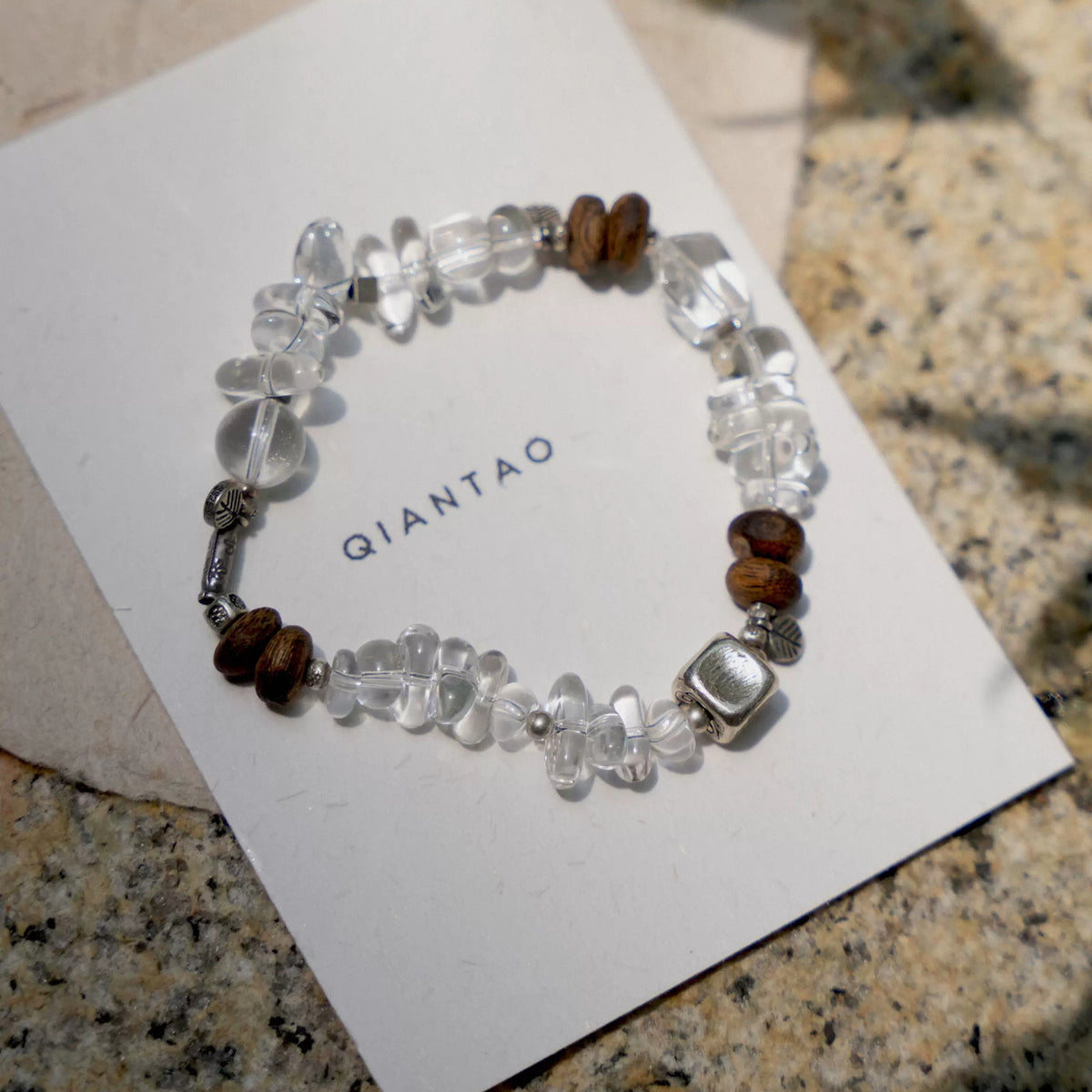 Pine bracelet with silver-tone cube product detail