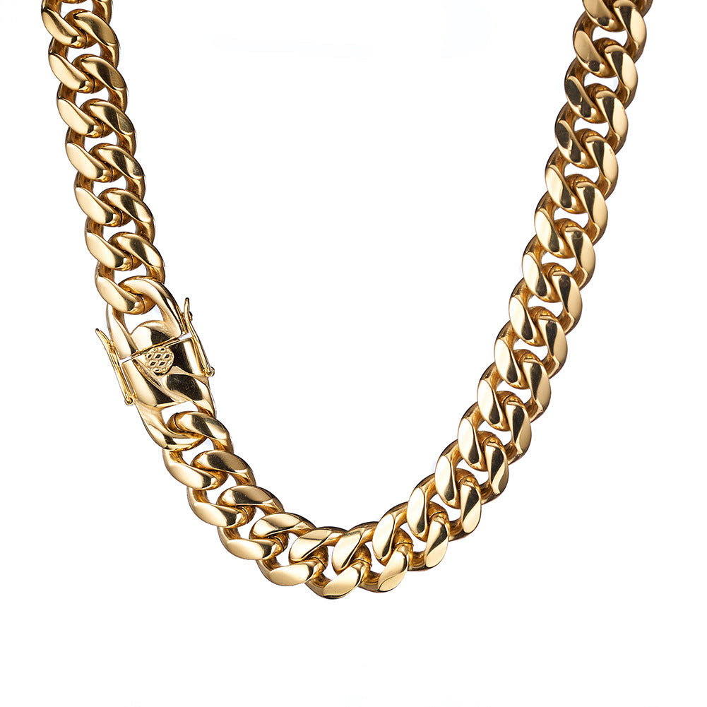 6-20mm Cuban chain and bracelet set, 18K Gold