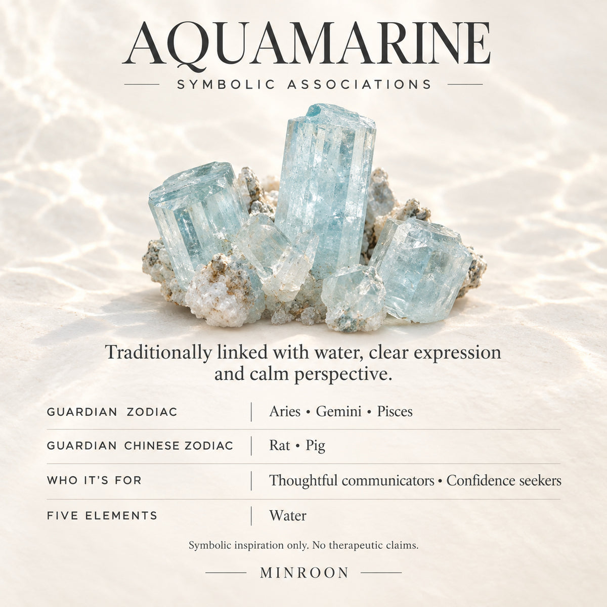Aquamarine symbolic associations in English