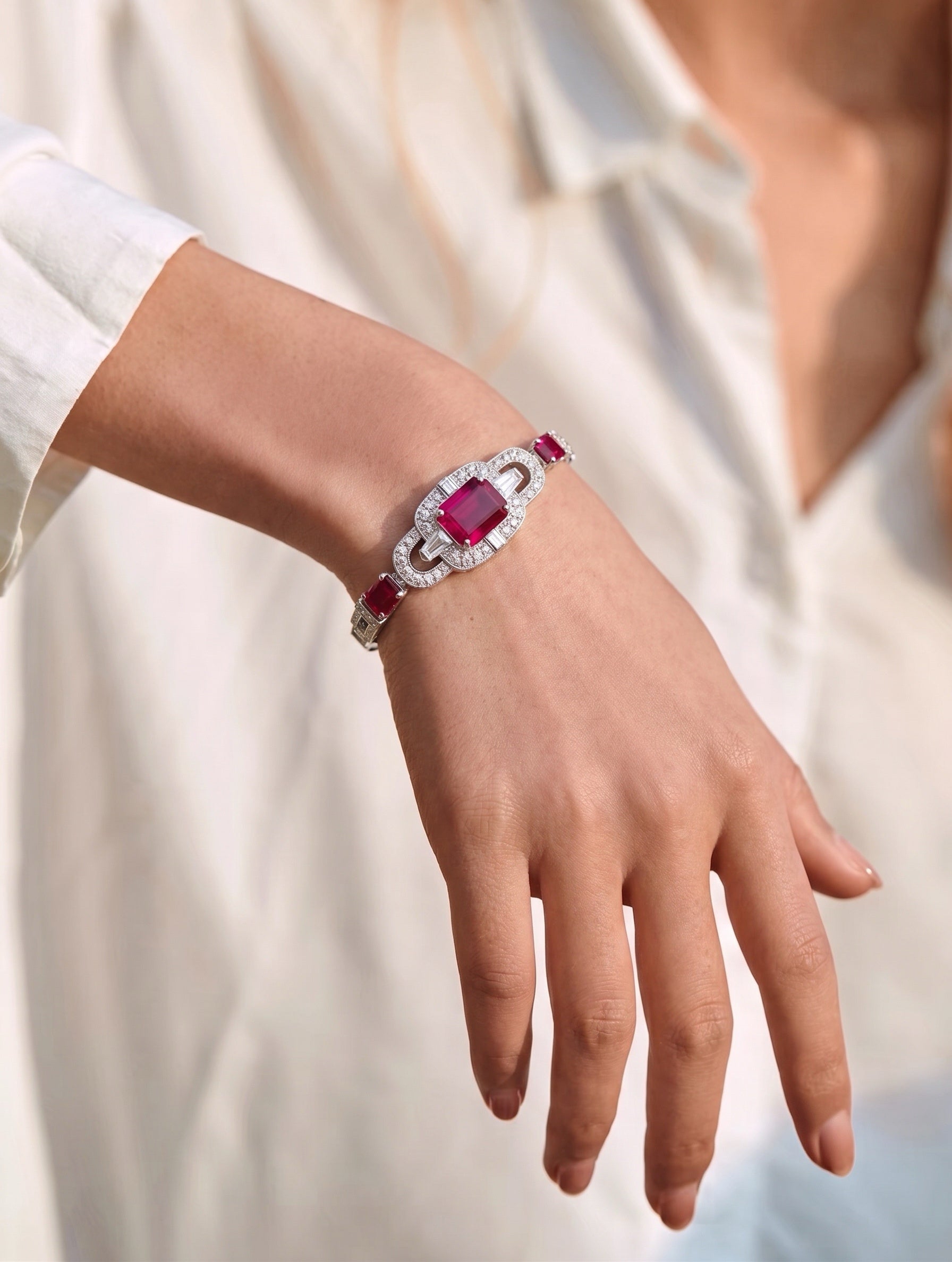 Vintage Ruby & Diamond Bracelet
