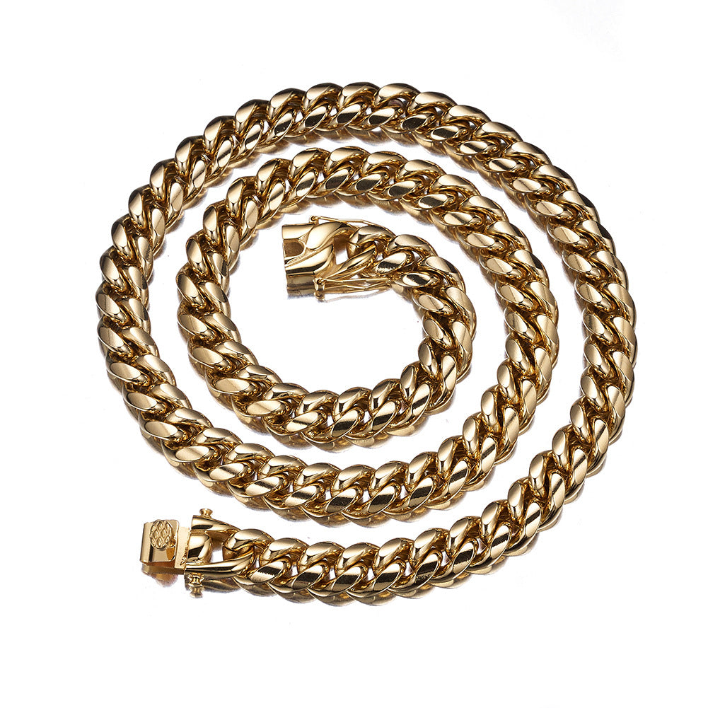 6-20mm Cuban chain and bracelet set, 18K Gold