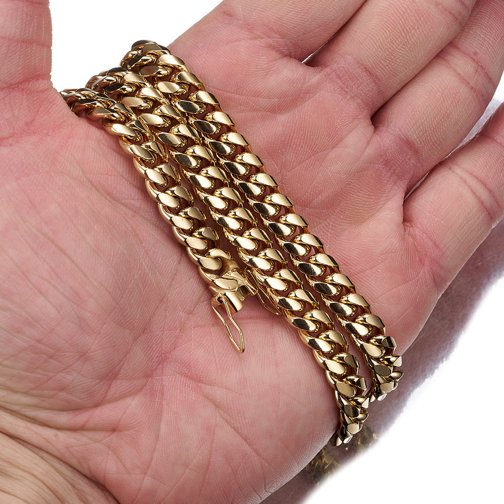 6-20mm Cuban chain and bracelet set, 18K Gold
