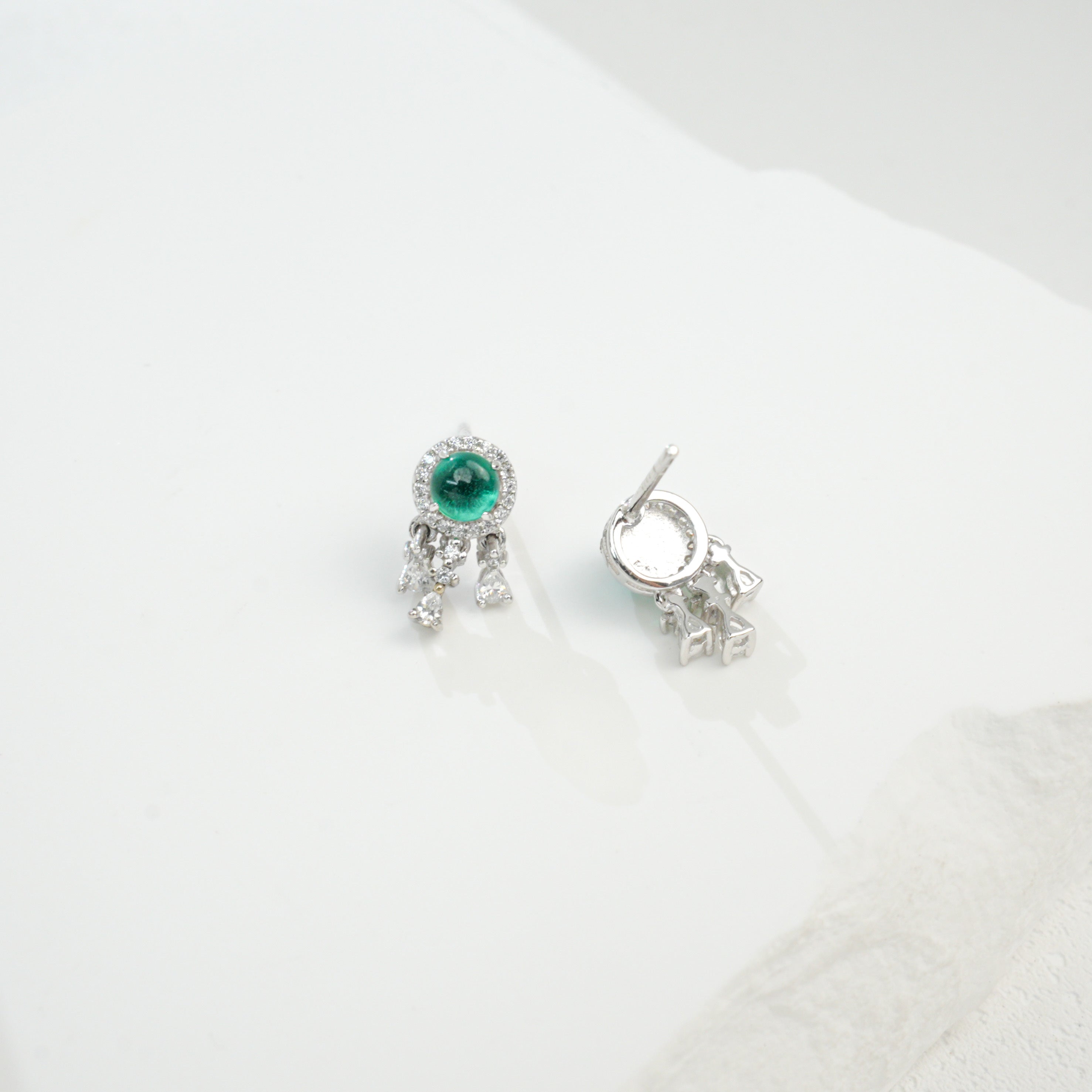 Cultured Paraiba Tourmaline Drop Earrings | S925 Sterling Silver Plated 18K Gold, Halo Zircon Accents, Elegant Gemstone Jewelry for Women