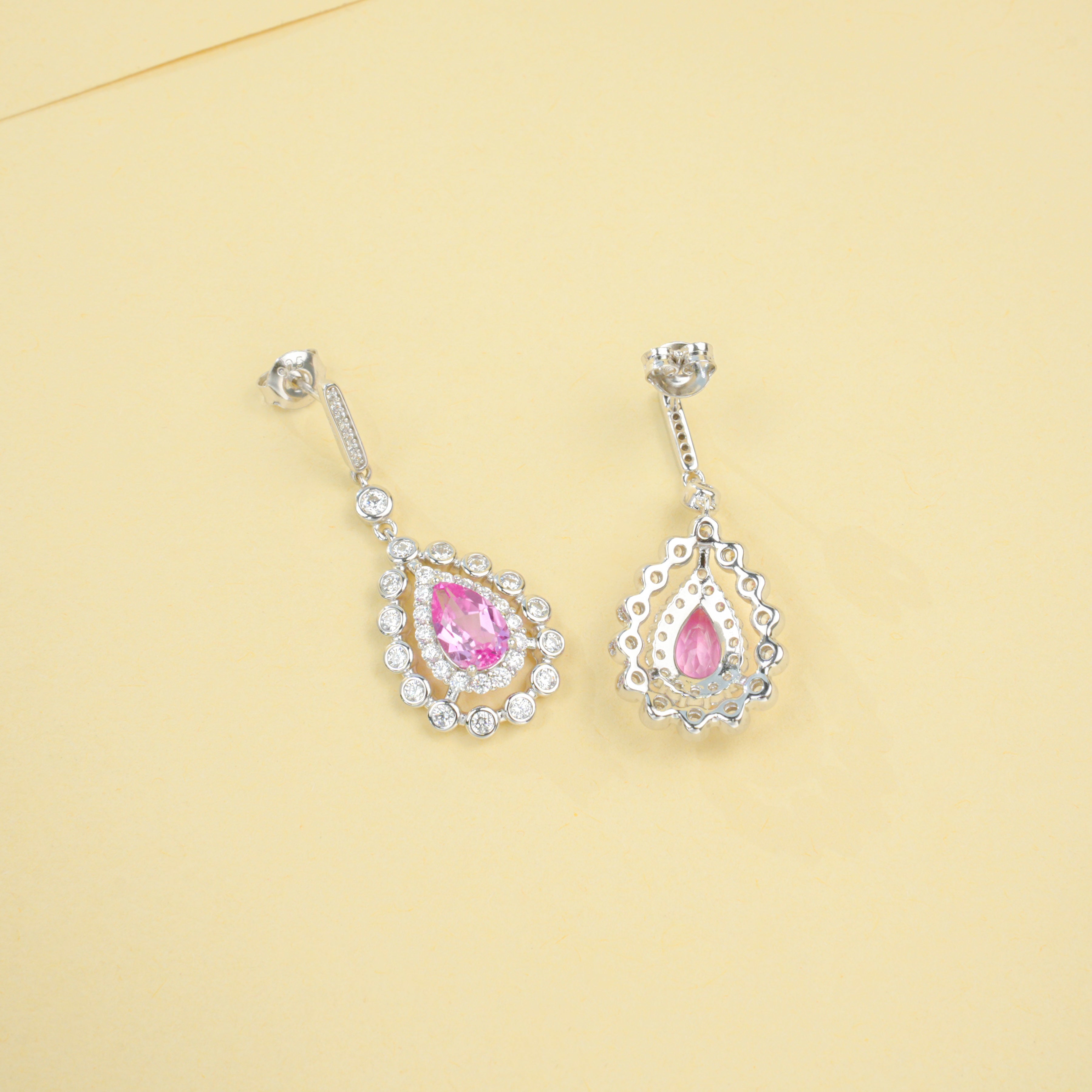 Cultivating Padparadscha - Exquisite Teardrop Earrings