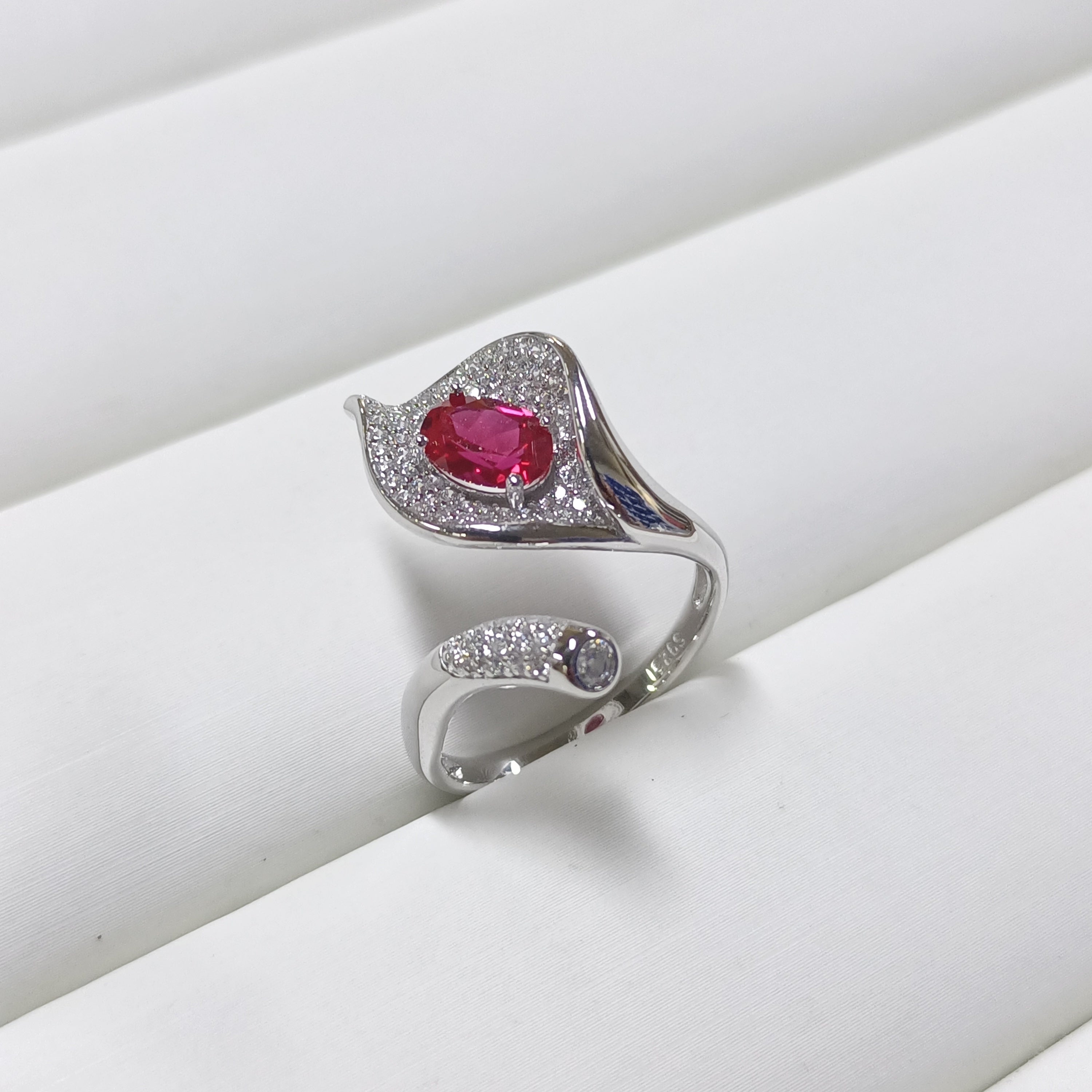 Lab-Grown Emerald - Floral Calla Lily Ring