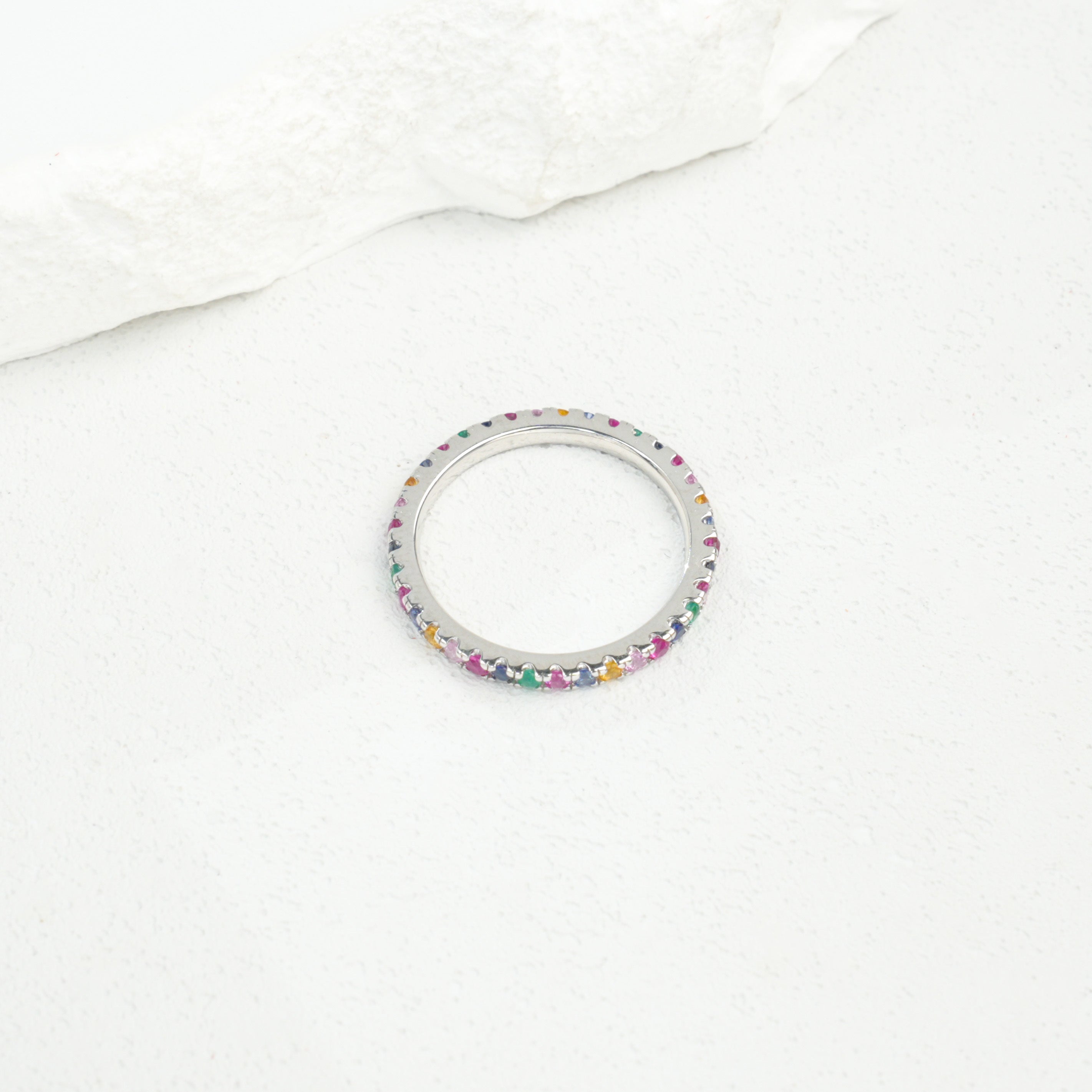 Lab-Grown Dancing Rainbow Ring