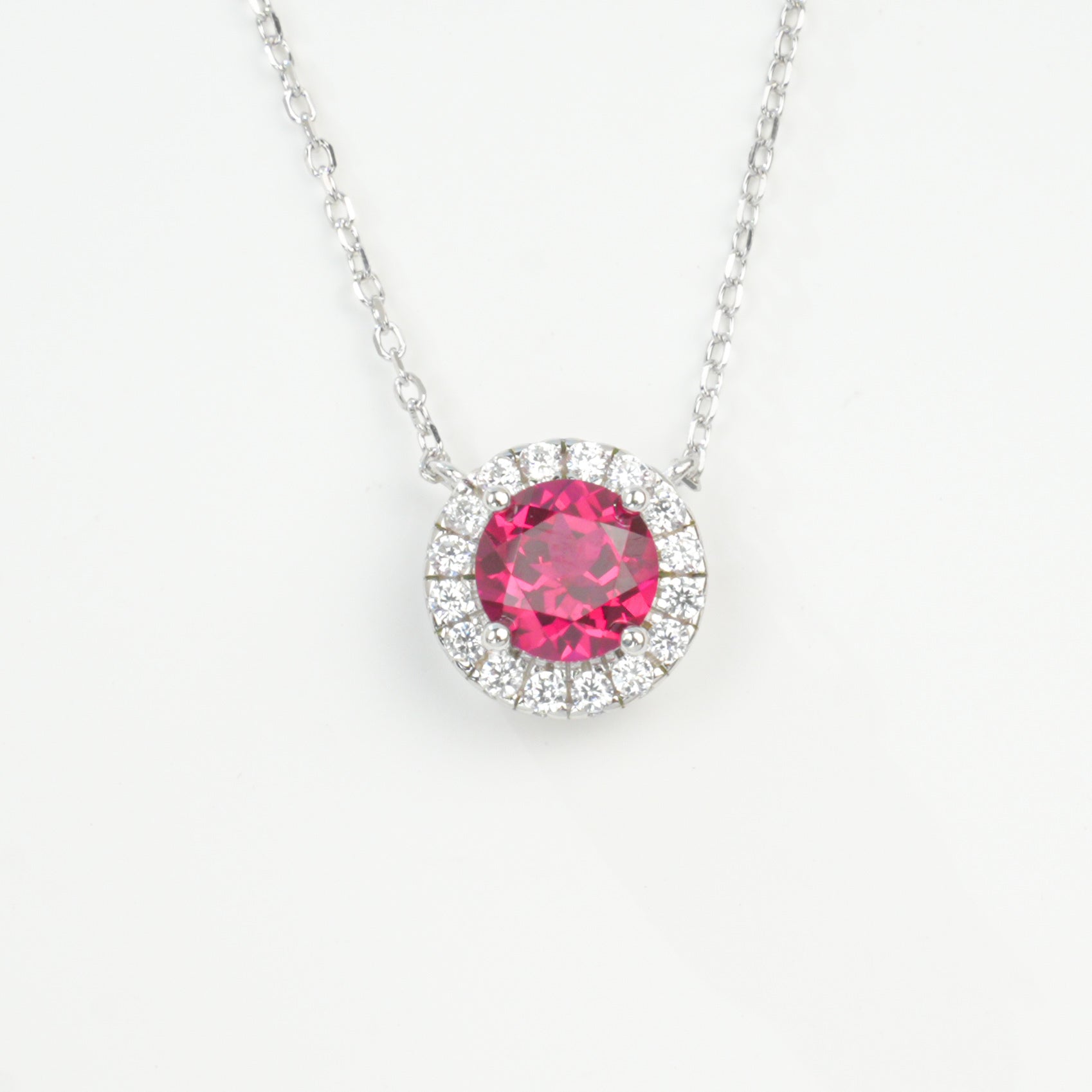 Lab-Grown Emerald - Round Emerald Star Halo Necklace