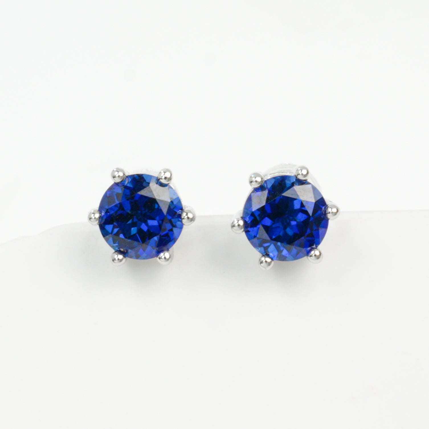 Lab-Grown Padparadscha - Round Crimson Star-Studded Minimalist Earrings