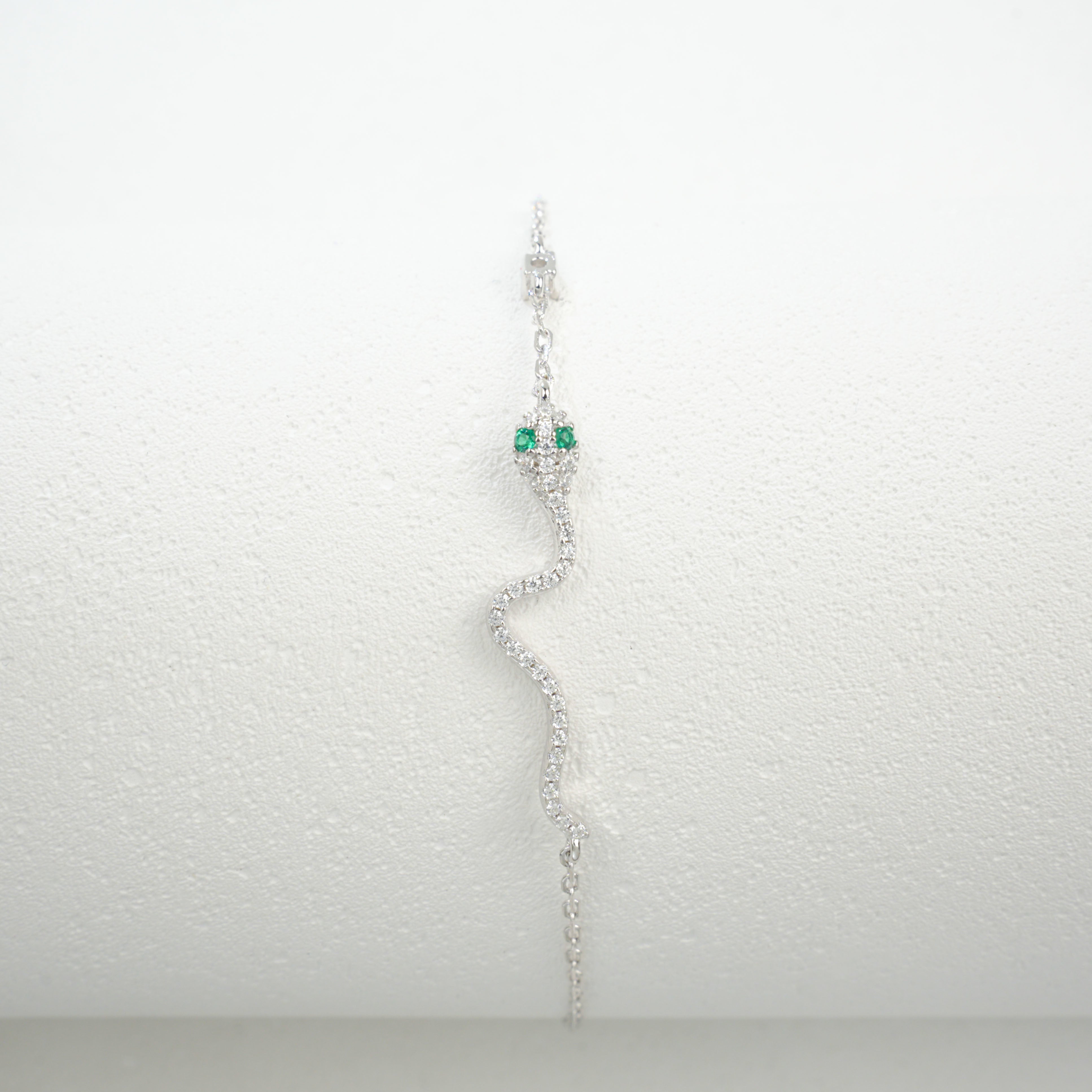 Lab-Grown Emerald - Soft Ripple Emerald Star Fine Chain Bracelet
