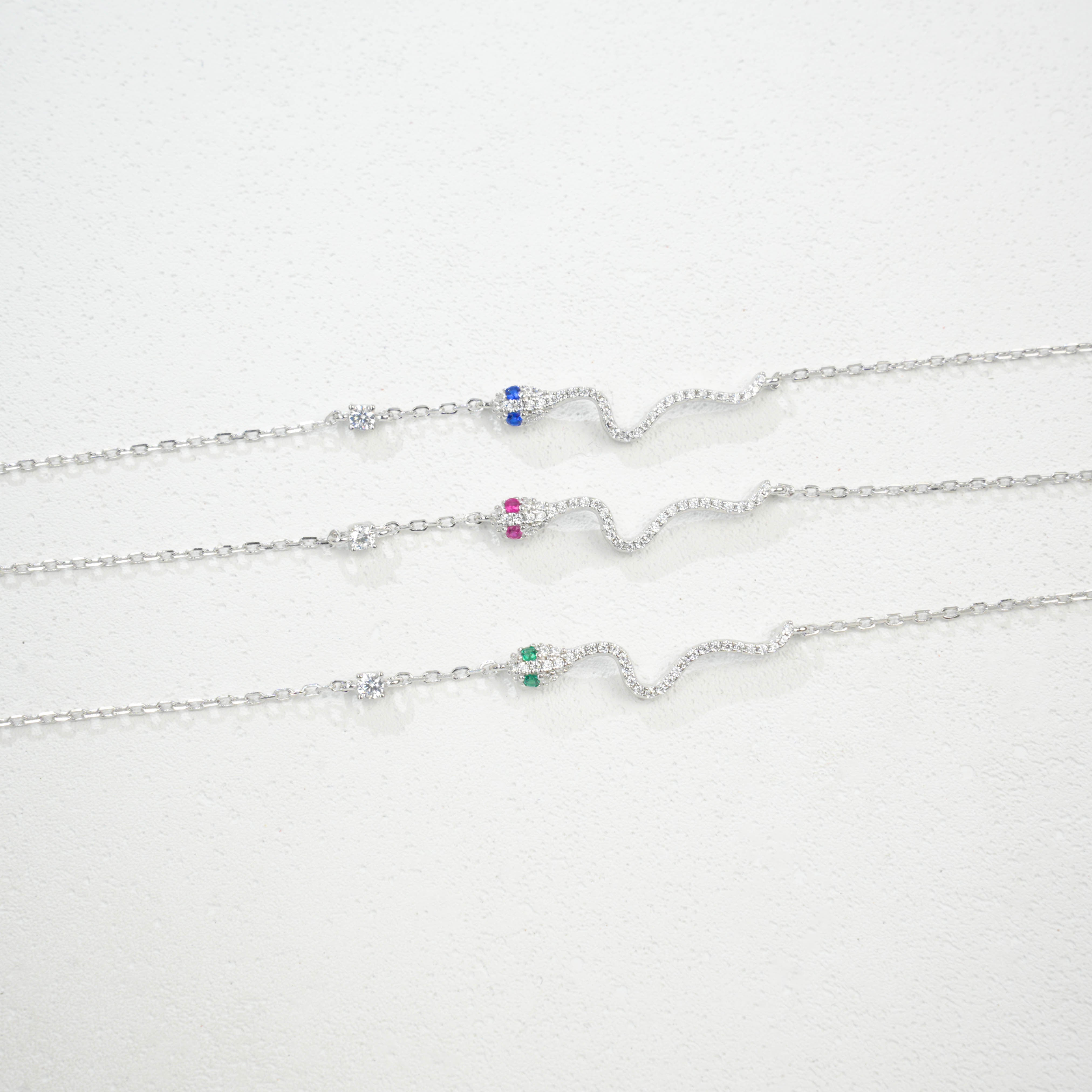 Lab-Grown Emerald - Soft Ripple Emerald Star Fine Chain Bracelet