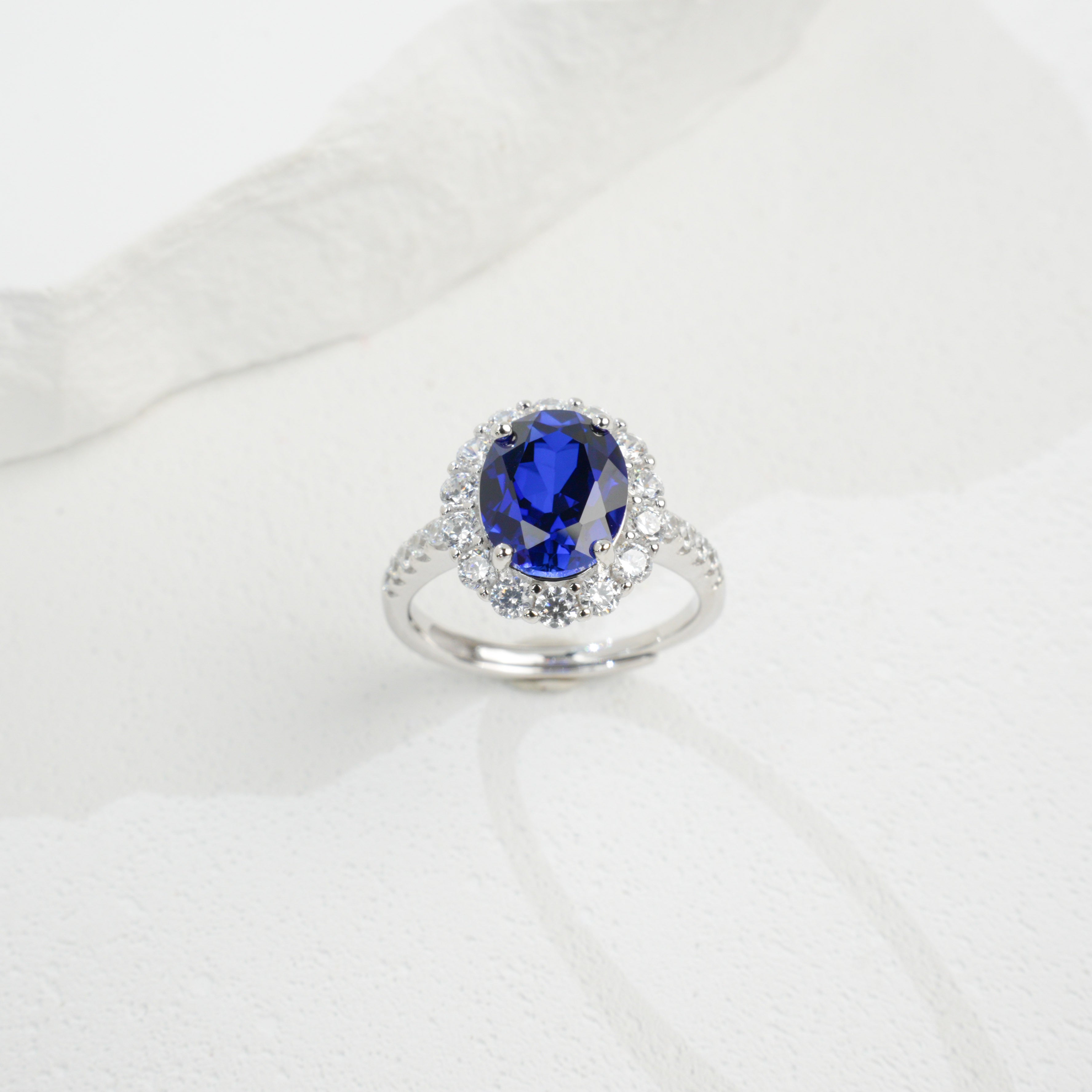 Lab-Grown Padparadscha - Pink Oval Diamond-Halo Soft Ring