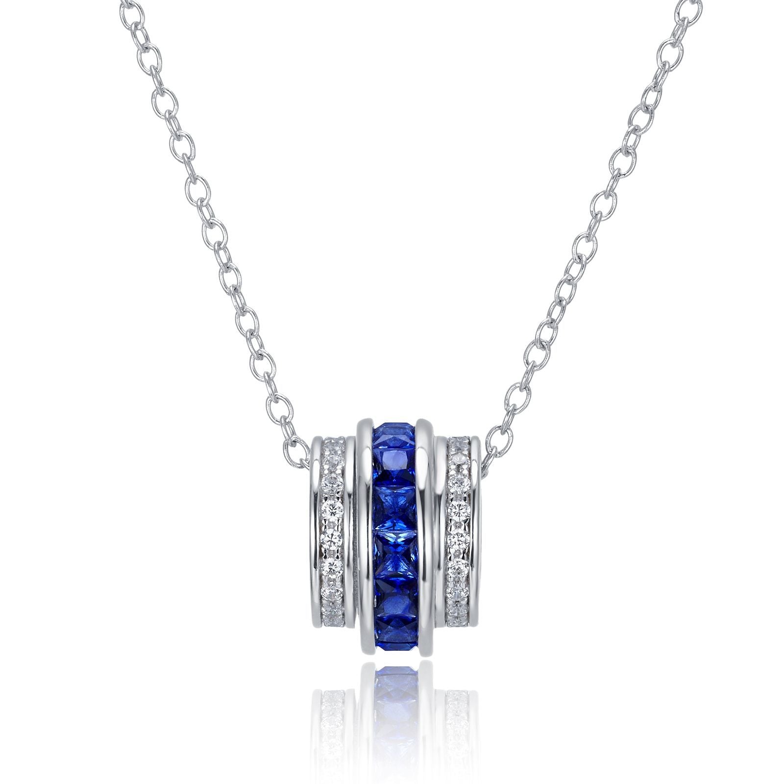 Lab-Grown Emerald - Emerald Bead Diamond-Hoop Round Charm Pendant