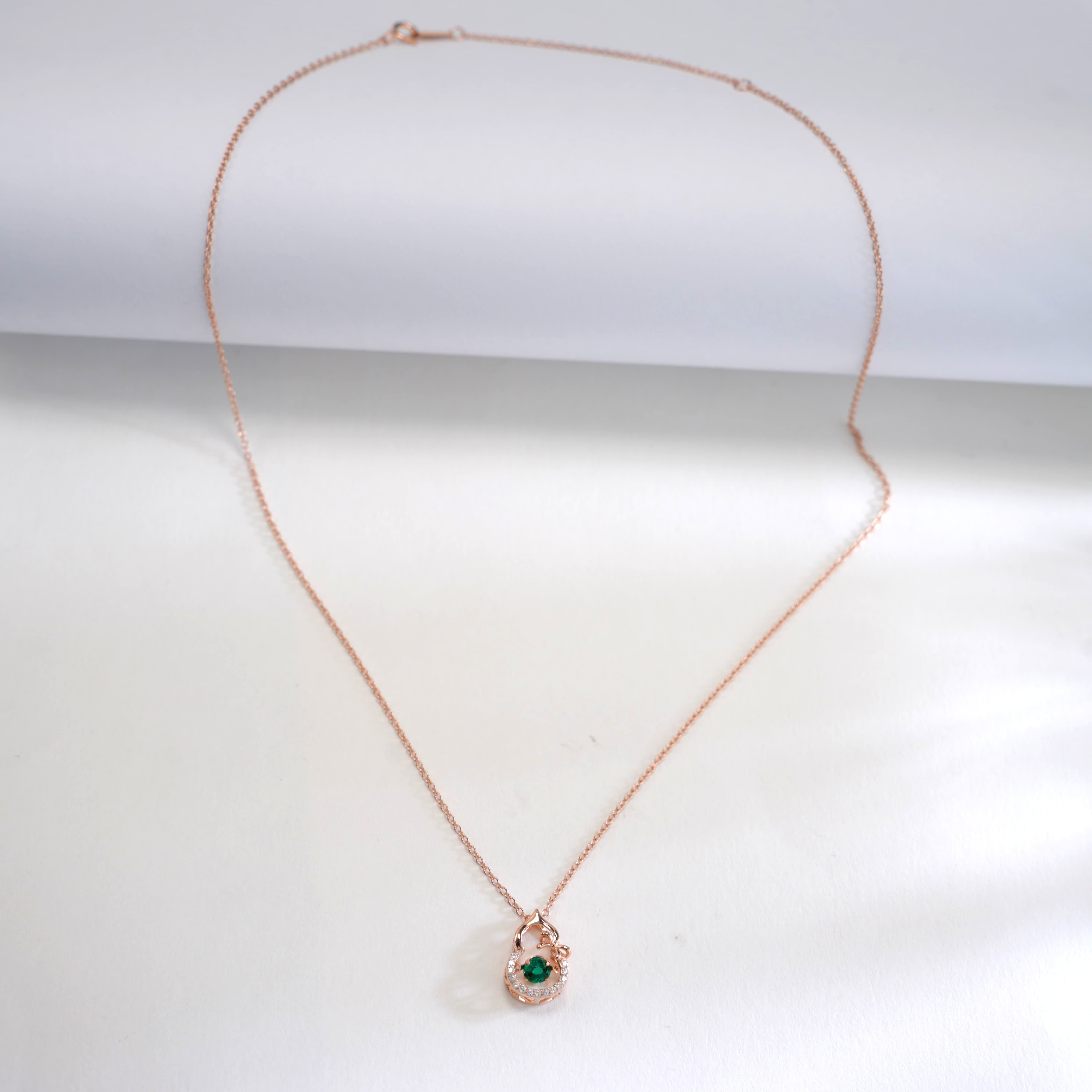 Lab-Grown Emerald - Emerald Gourd Diamond-Wrapped Dragonfly Pendant