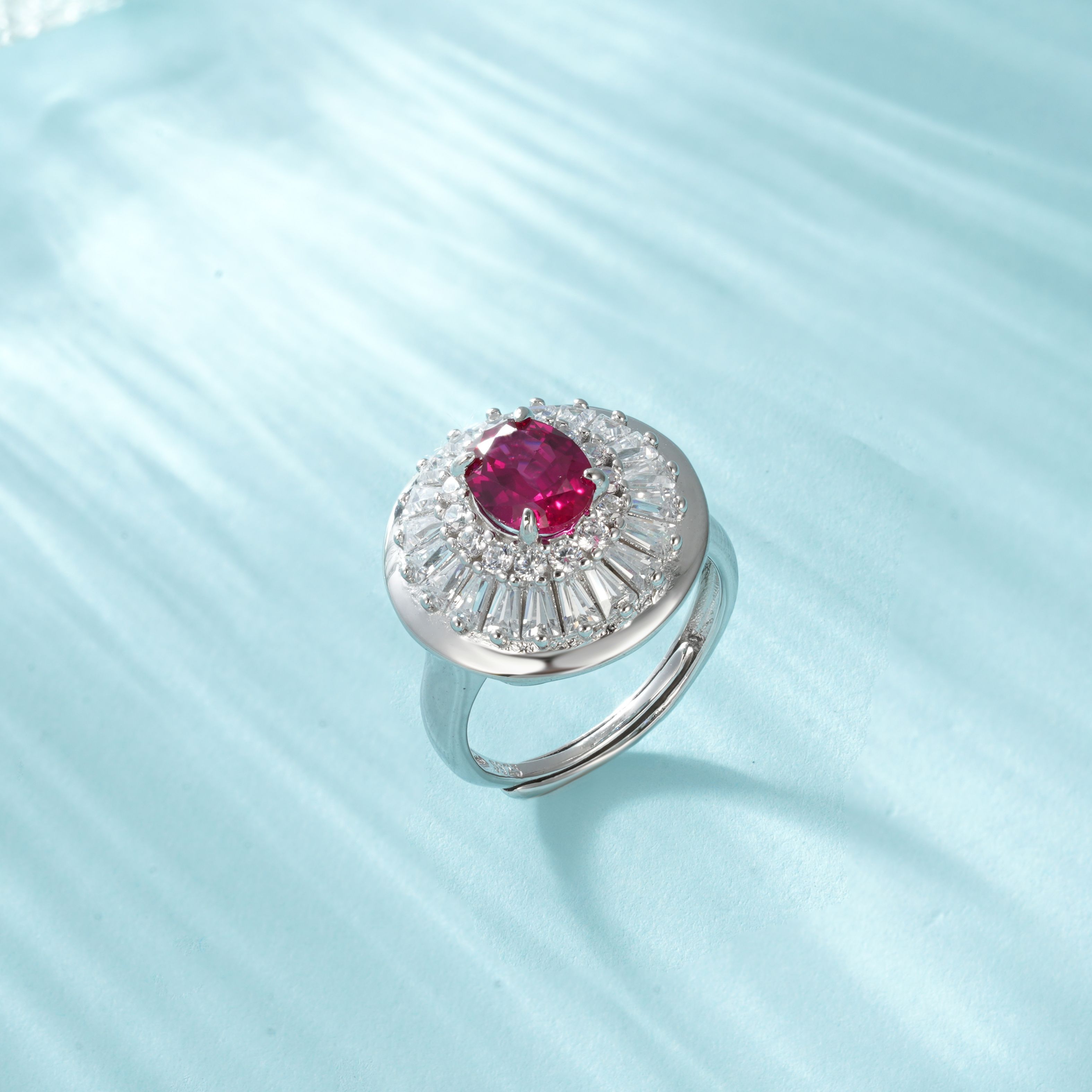 Lab-Grown Emerald - Oval Emerald Diamond Starburst Ring