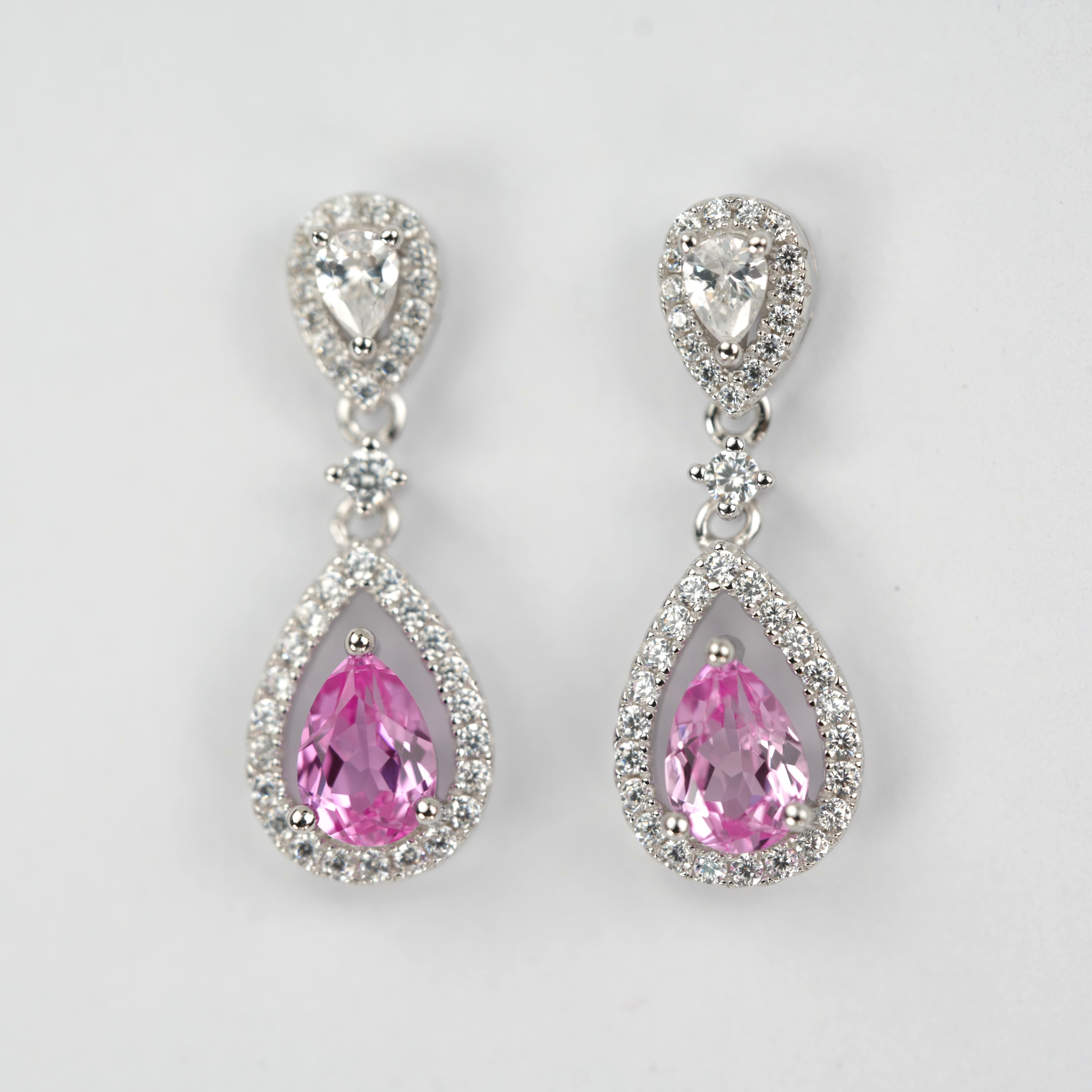 Emerald Cascade | Cluster Diamond Drop Lab-Created Emerald Earrings