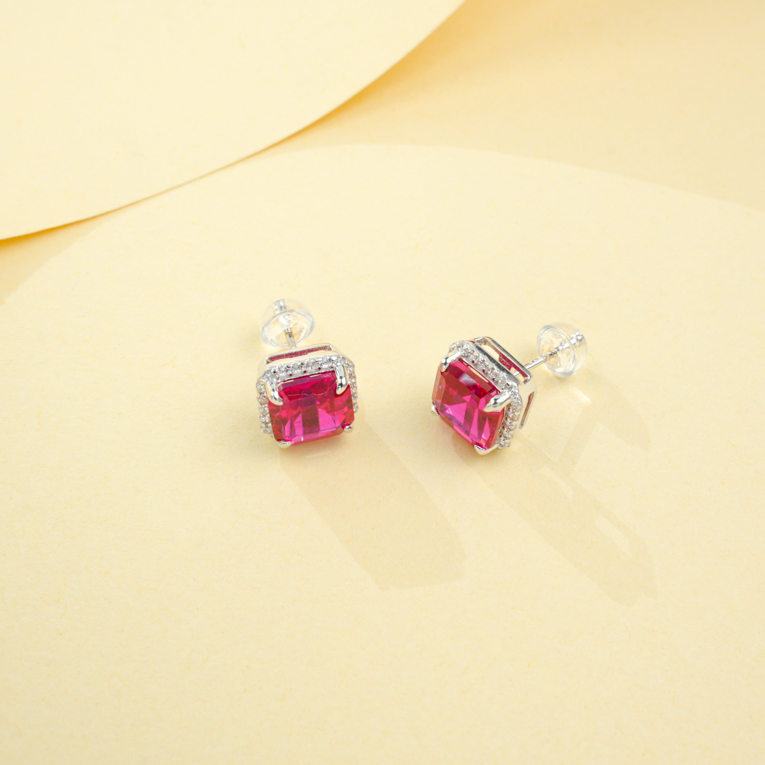 Cultivated Emerald - Luxurious Sugar Cube Earrings