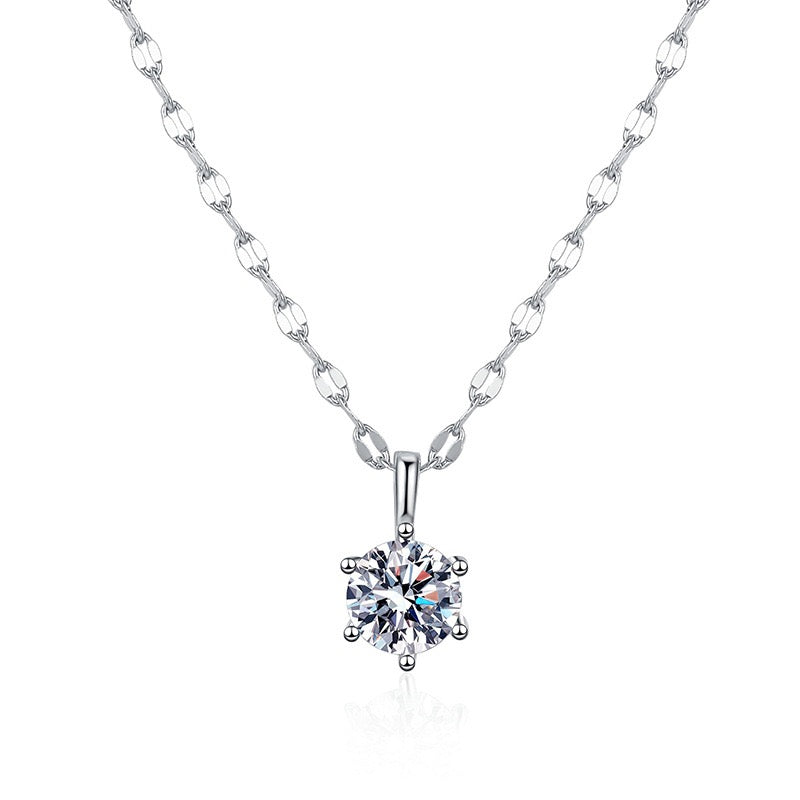 S925 Classic Six Claw Moissan Necklace