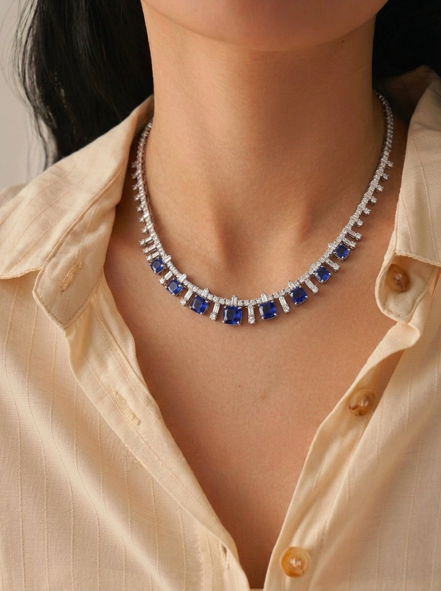 Elegant Sapphire Choker Necklace