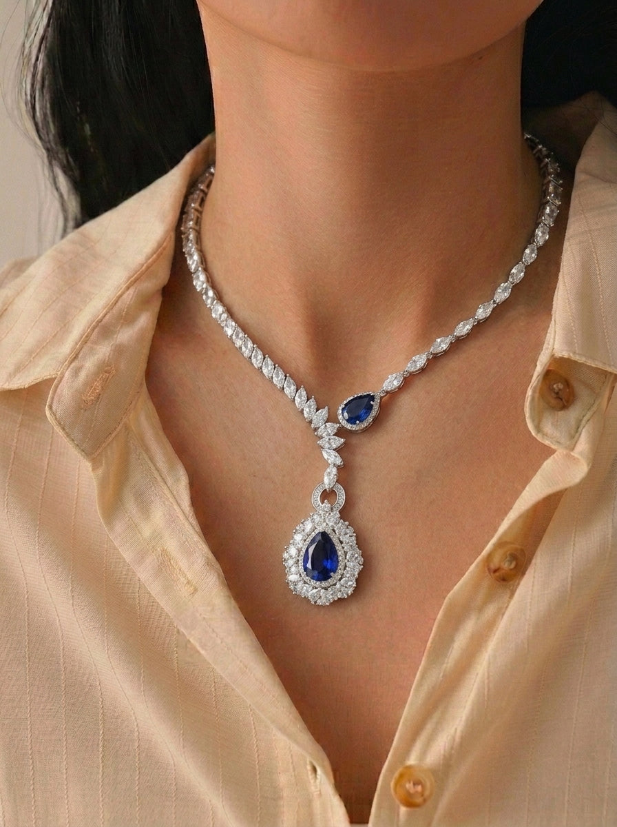 Teardrop Sapphire Necklace