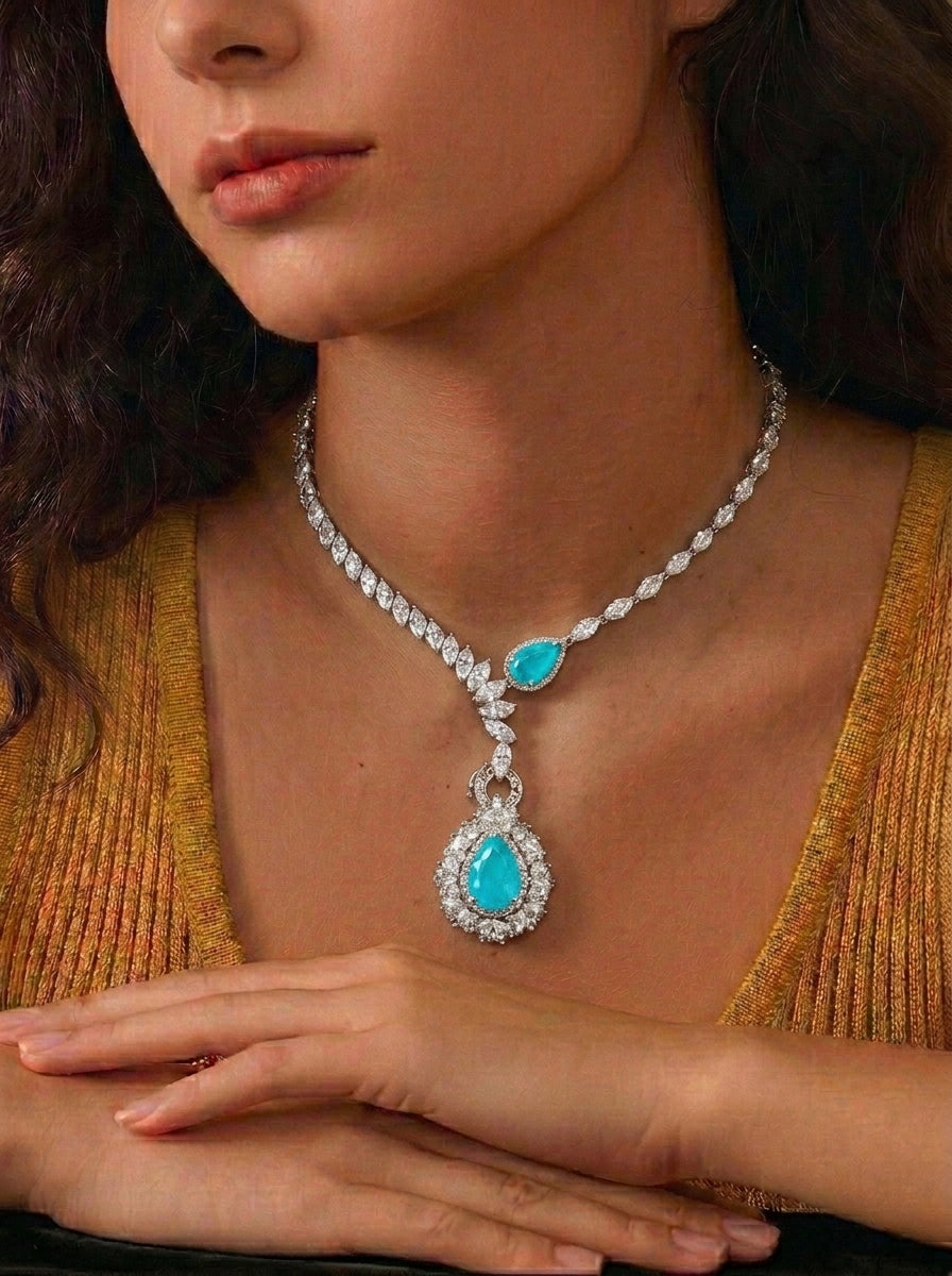 Teardrop Paraiba Necklace