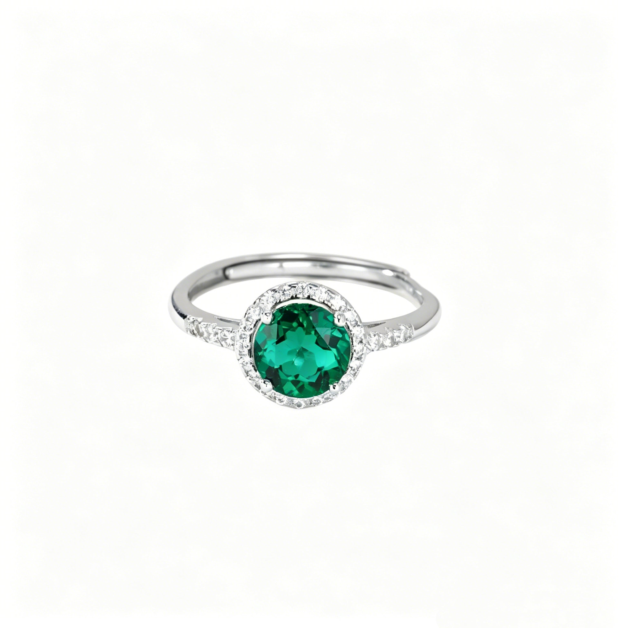GEMSTONE LAB-GROWN PARAIBA- Oceanic Round Diamond-Wrapped Gentle Ripple Ring