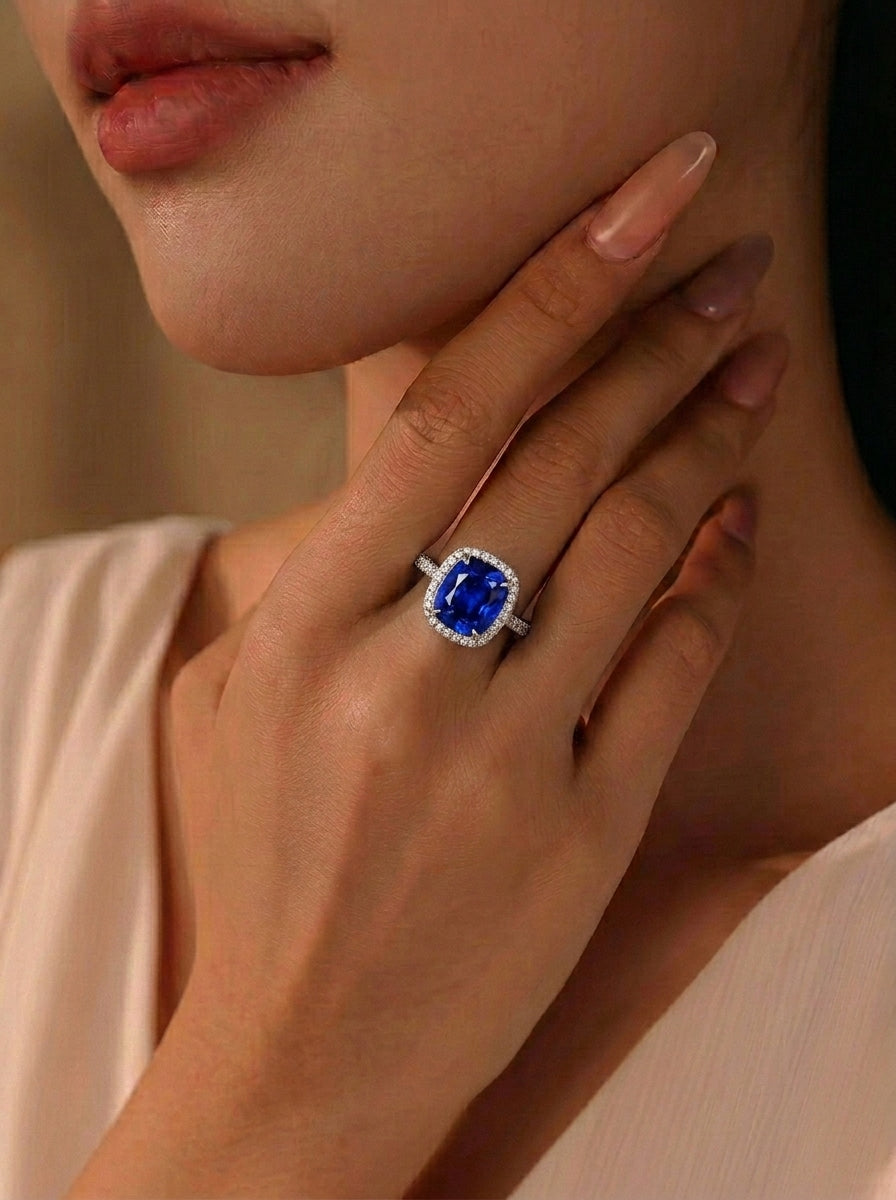Lab-Grown Emerald - Brilliant Cushion-Cut Ring