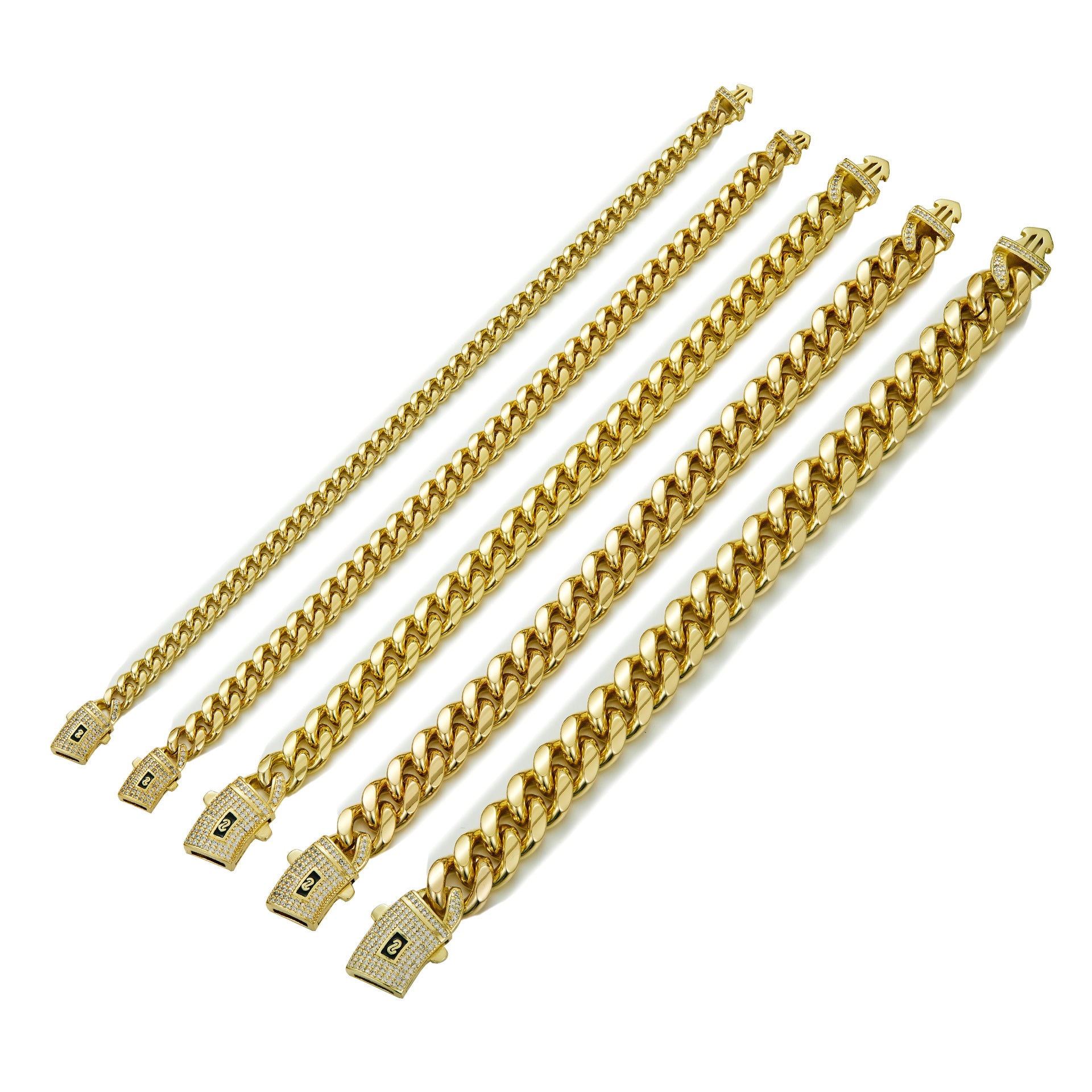 14K Gold, 6-20mm Cuban chain and bracelet set