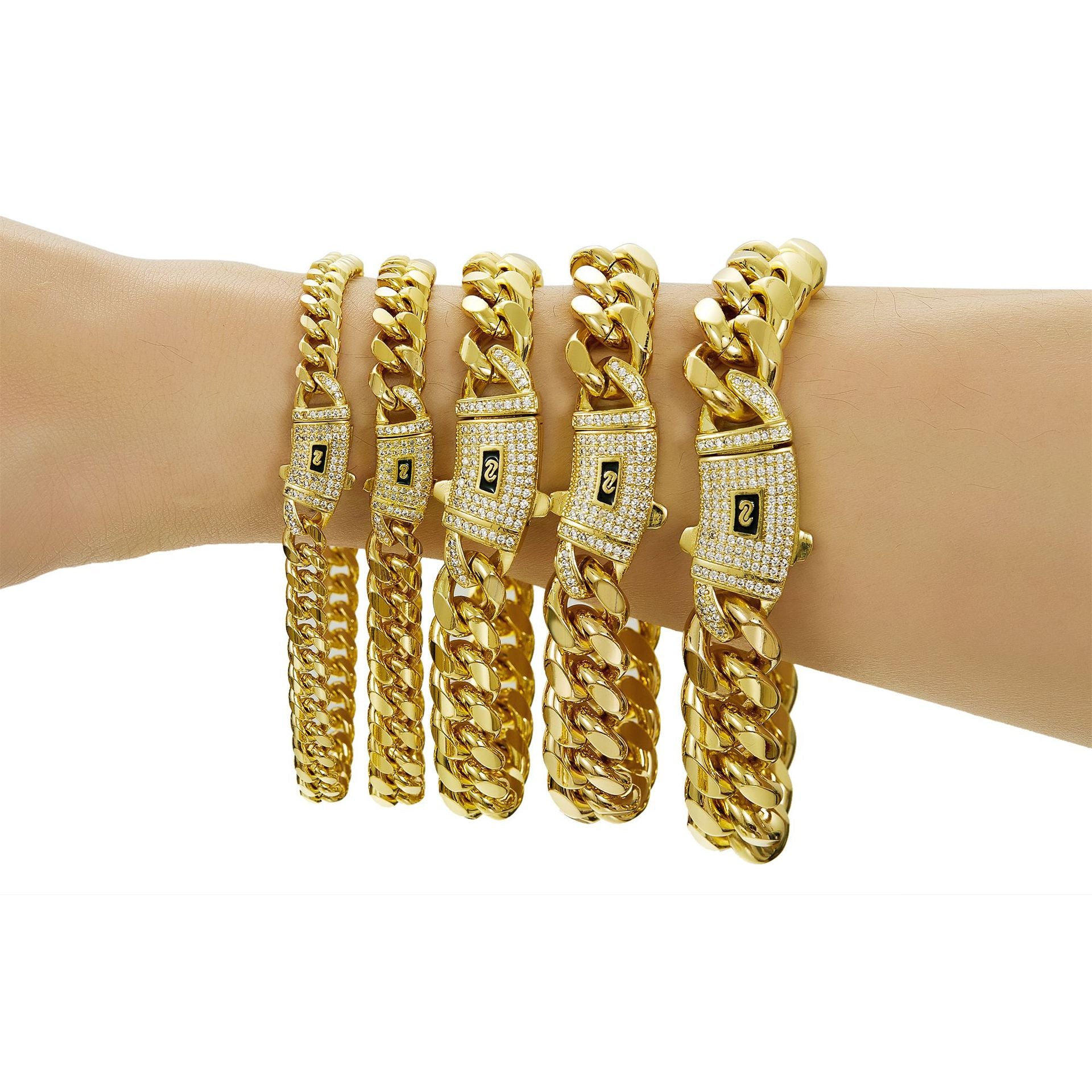 14K Gold, 6-20mm Cuban chain and bracelet set