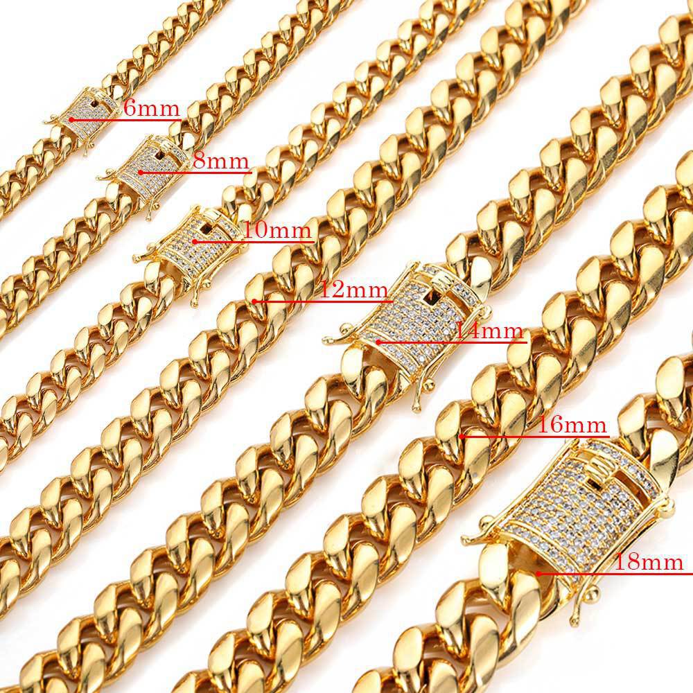 14K Gold, 6-18mm Cuban chain and bracelet set