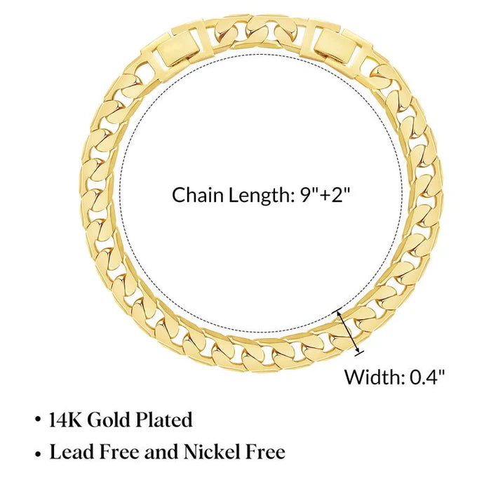 2pc 14k Chunky Link Anklets
