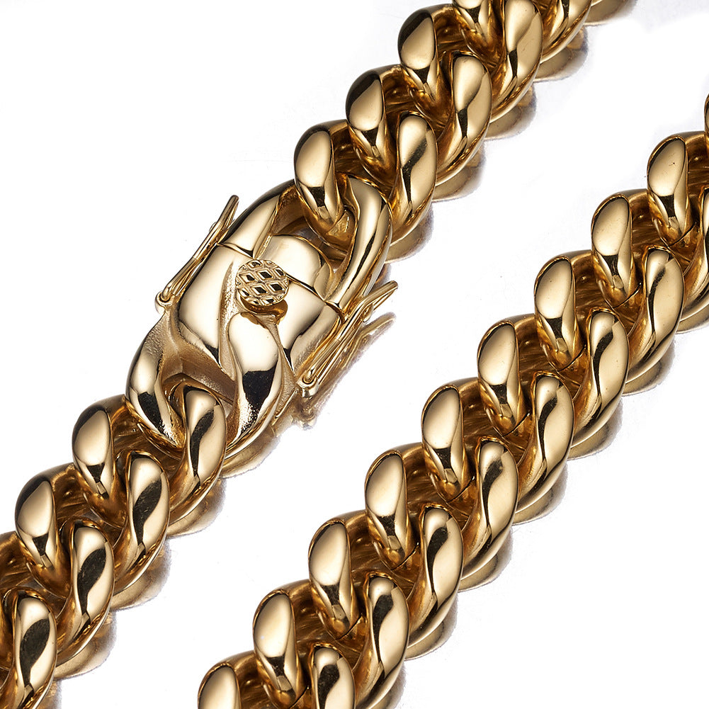 6-20mm Cuban chain and bracelet set, 18K Gold