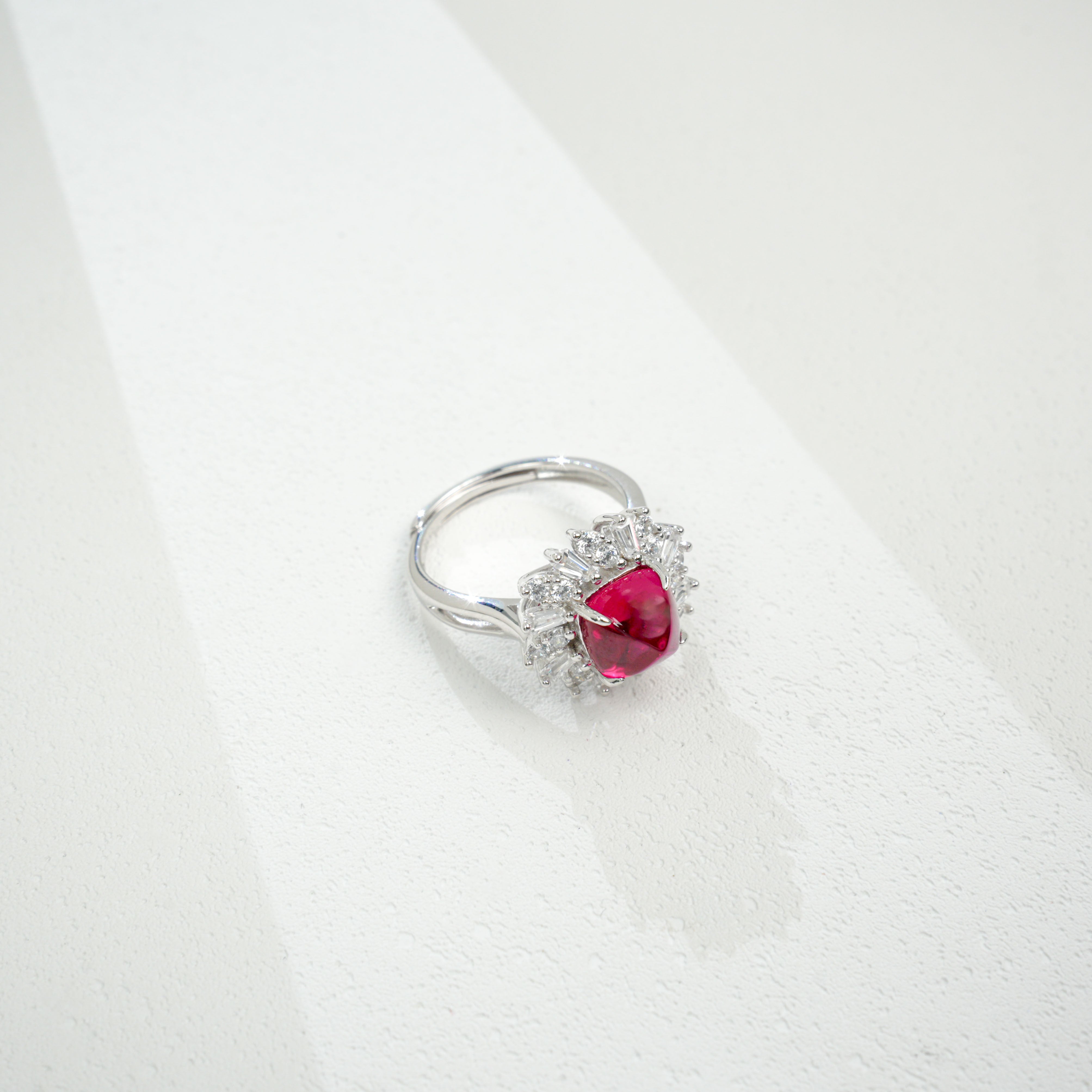 Lab-Grown Ruby Ring | S925 Sterling Silver Plated 18K Gold, Cushion Cut with Halo Zircon Accents, Luxury Gemstone Jewelry