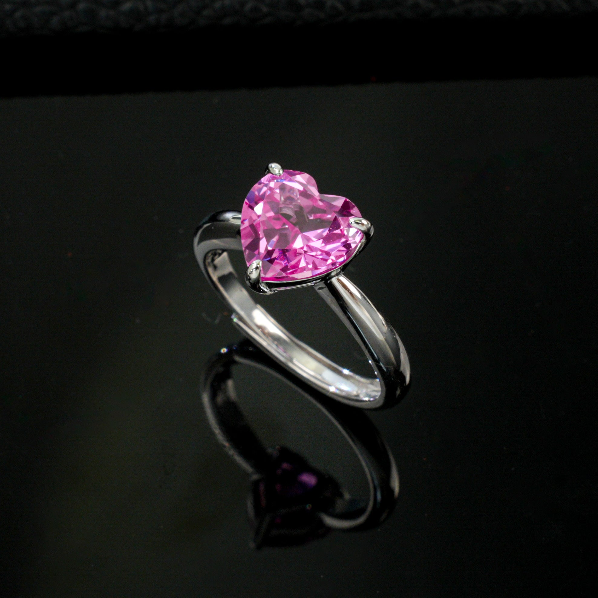 Lab-Grown Emerald - Heart Ripple Emerald Glow Solitaire Ring