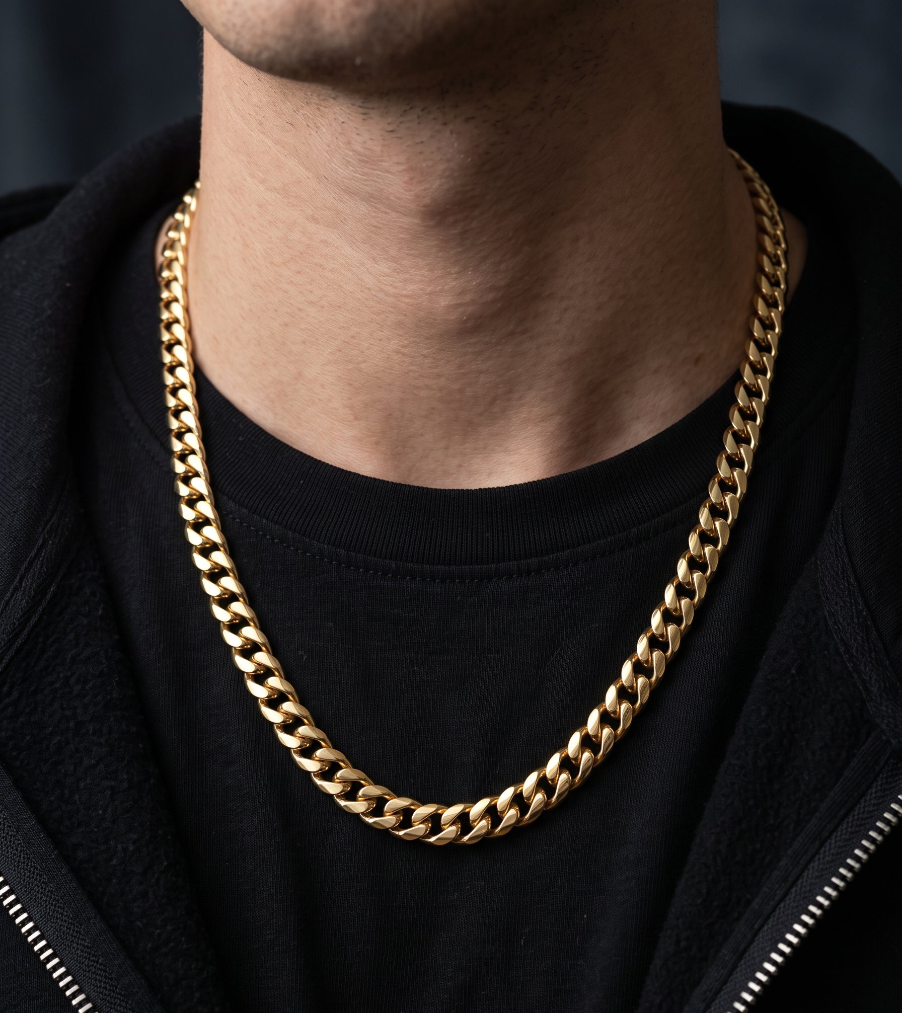 6-20mm Cuban chain and bracelet set, 18K Gold