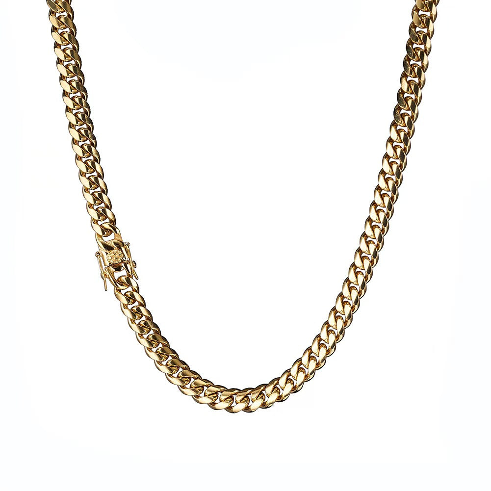 6-20mm Cuban chain and bracelet set, 18K Gold