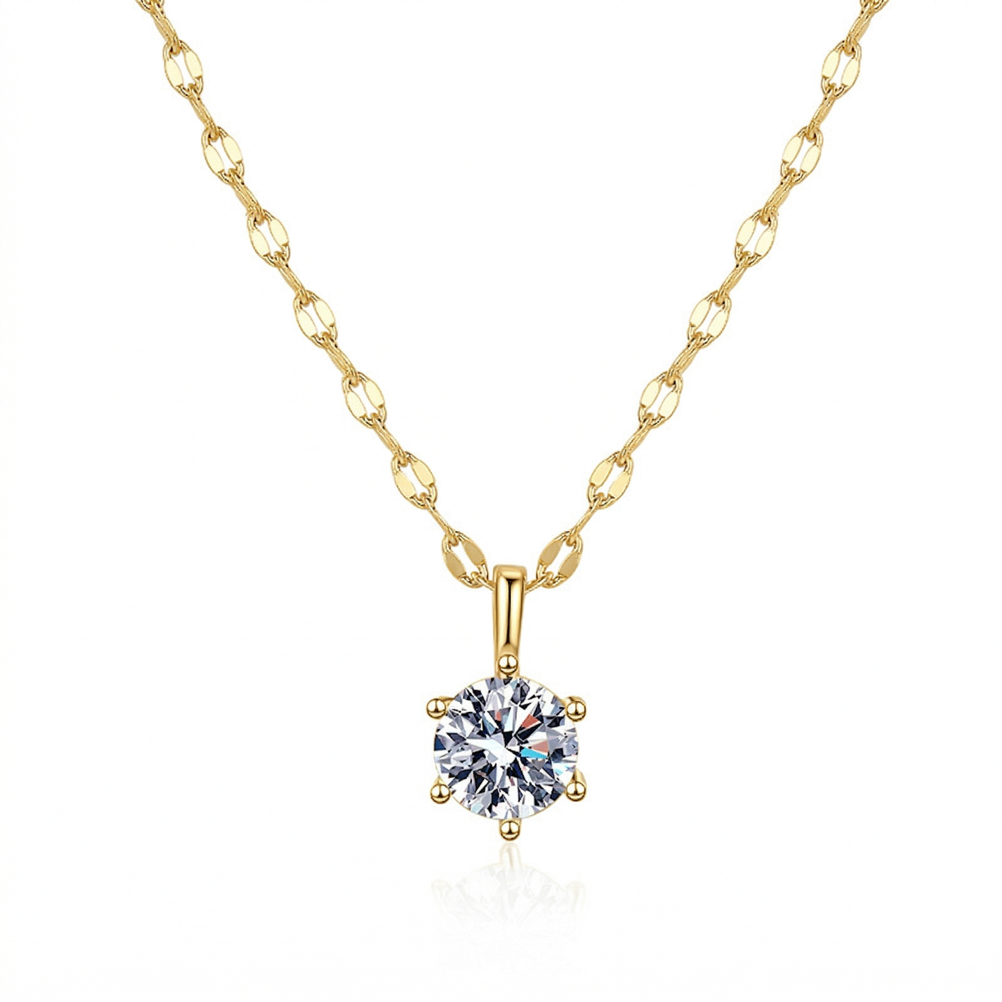 S925 Classic Six Claw Moissan Necklace