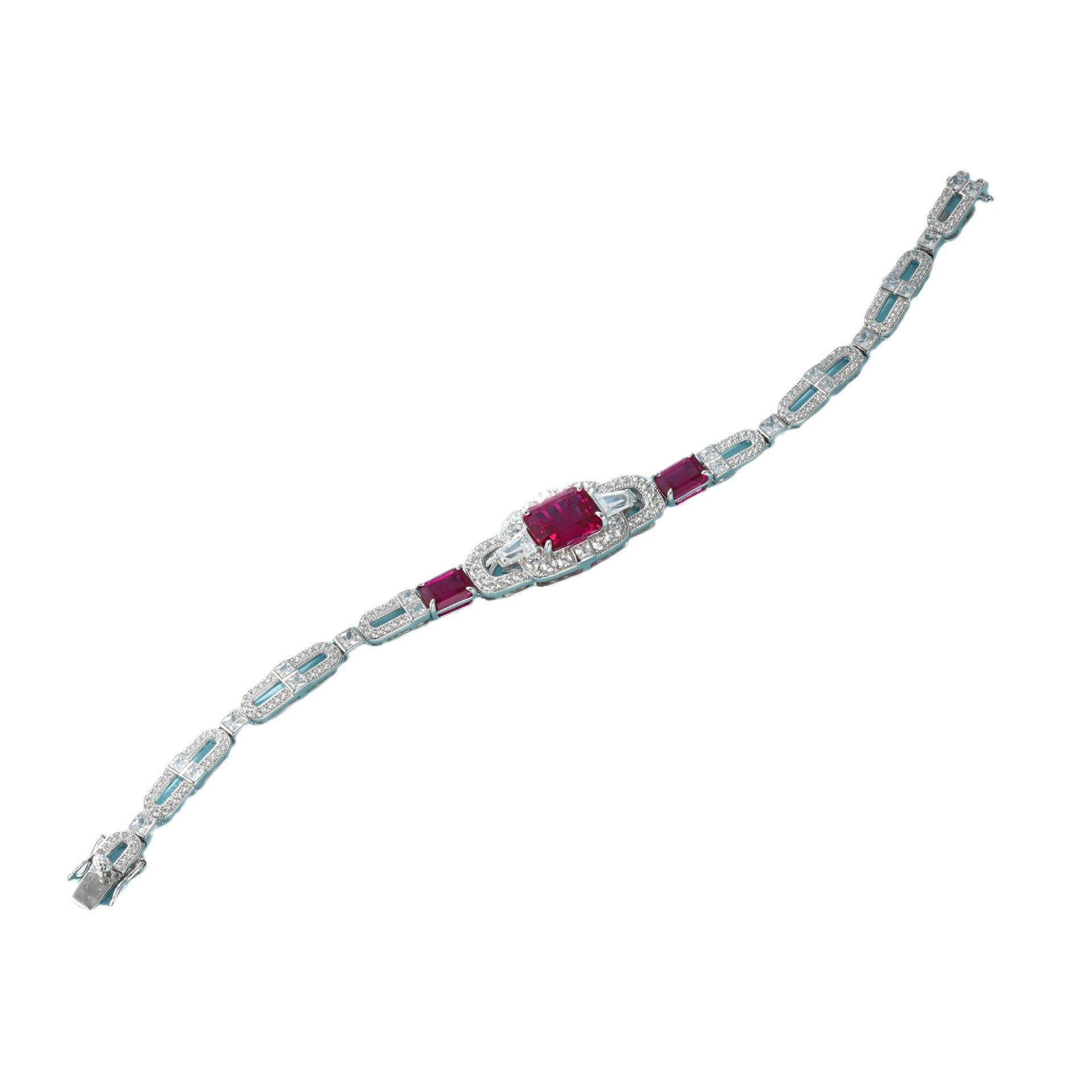 Luxurious Lab-Grown Ruby Bracelet with S925 Silver Plated 18k Gold - A Dazzling Choice, Exuding Elegant Charm