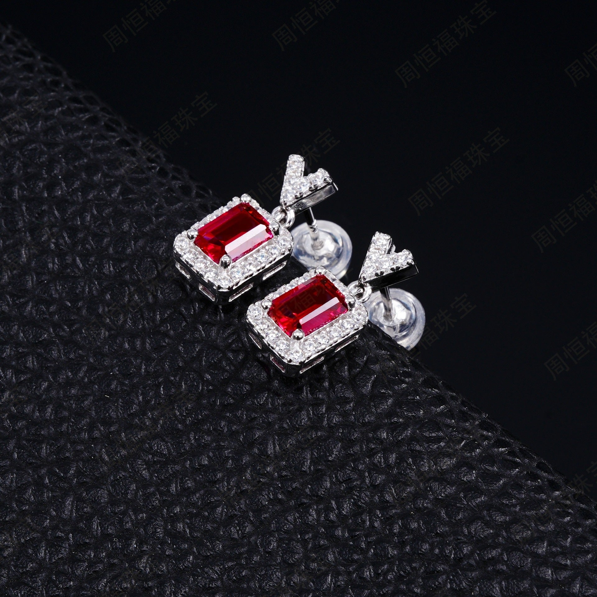 Elegant Lab - grown Ruby S925 Silver with 18k Gold Plating Exquisite Dangle Earrings, Showcasing Shining Charm