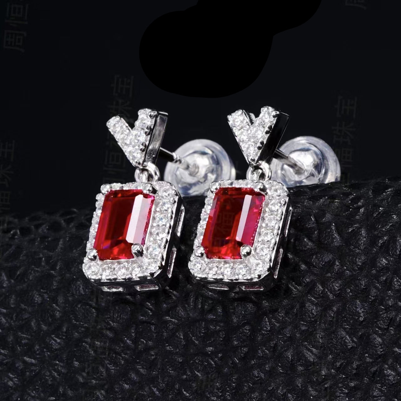 Elegant Lab - grown Ruby S925 Silver with 18k Gold Plating Exquisite Dangle Earrings, Showcasing Shining Charm