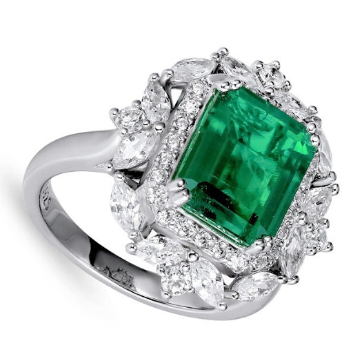 Cultivated Emerald & S925 Silver Plated 18K Two-in-One Ring/Pendant - Elegant & Versatile Jewelry