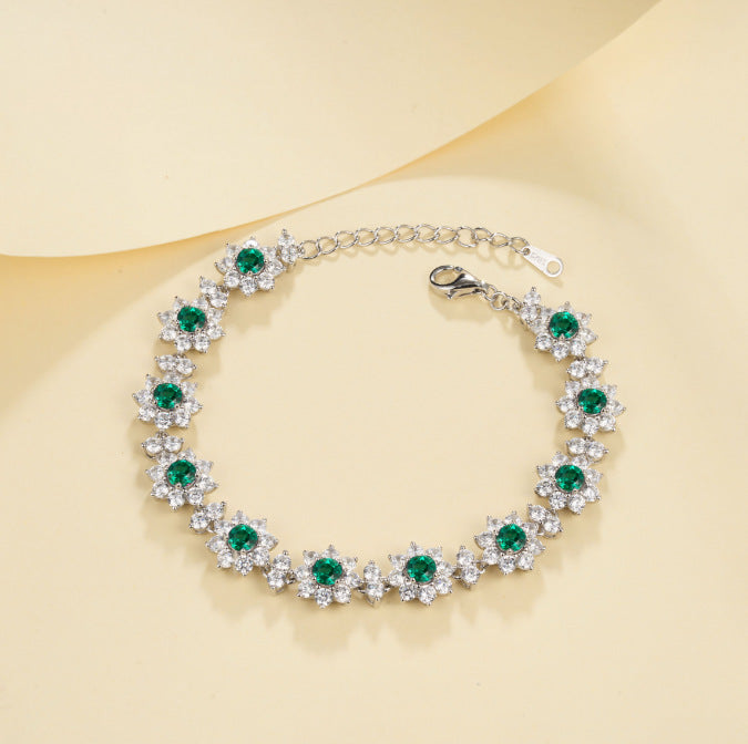 Luxurious Lab-Grown Emerald S925 Silver Plated with 18K Gold Bracelet - Unleash Dazzling Charm, Exude Elegant Style