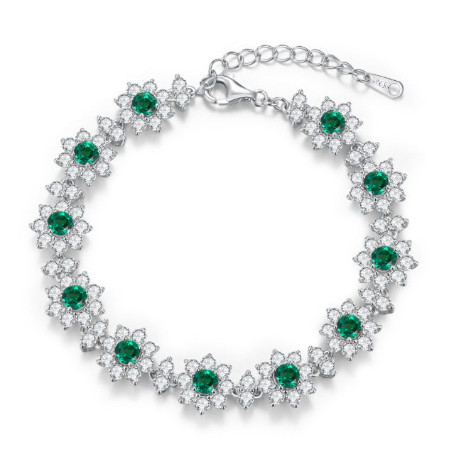 Luxurious Lab-Grown Emerald S925 Silver Plated with 18K Gold Bracelet - Unleash Dazzling Charm, Exude Elegant Style