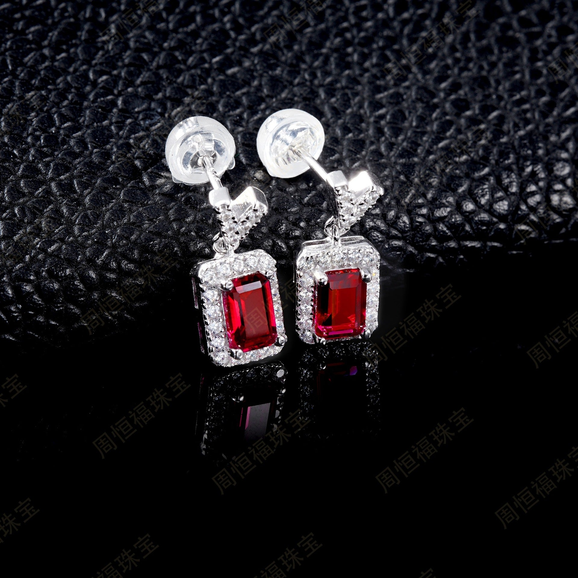 Elegant Lab - grown Ruby S925 Silver with 18k Gold Plating Exquisite Dangle Earrings, Showcasing Shining Charm