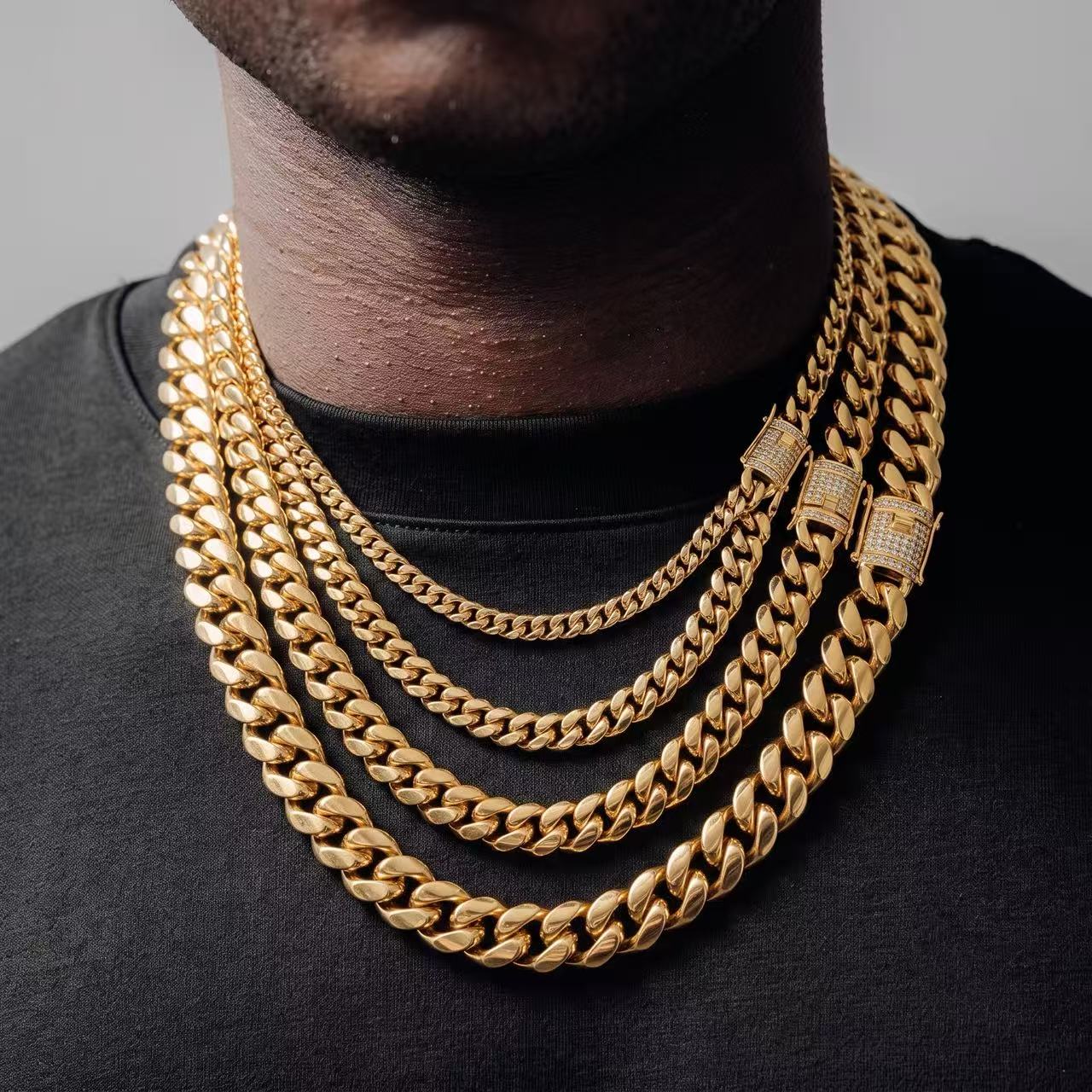 14K Gold, 6-18mm Cuban chain and bracelet set