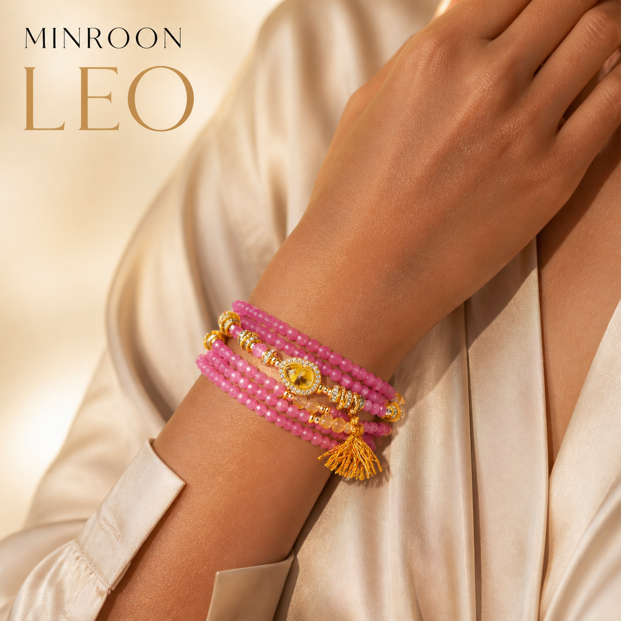 Leo bracelet worn on wrist