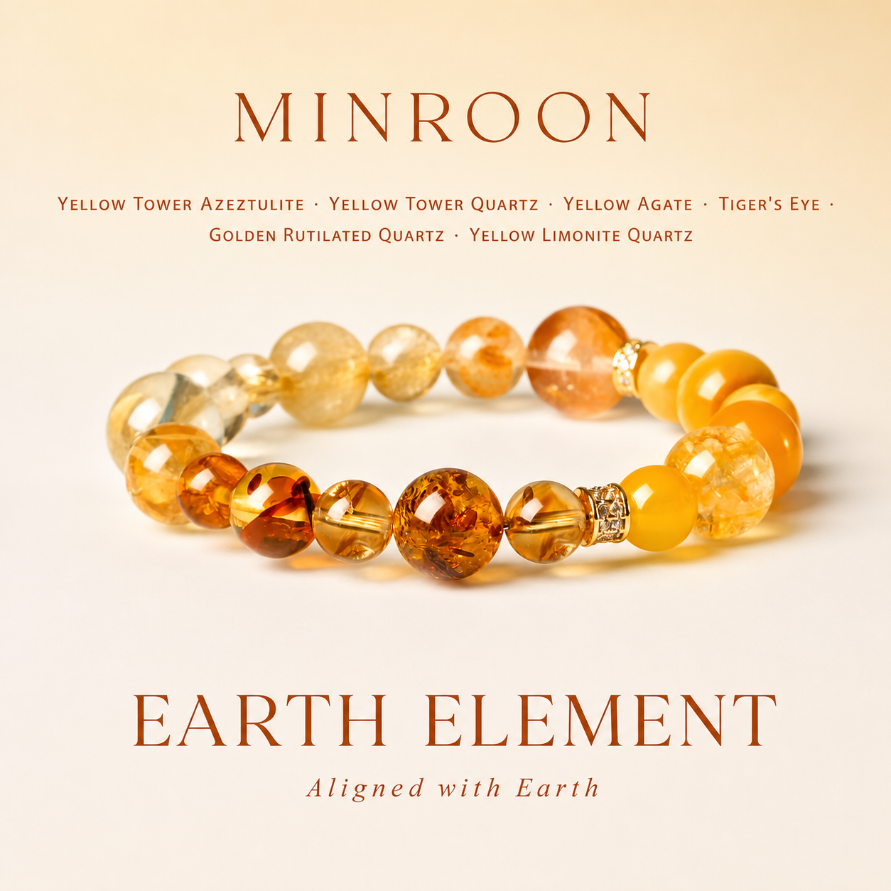 MINROON Earth Element Crystal Bracelet