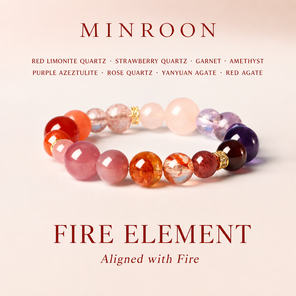 MINROON Fire Element Crystal Bracelet