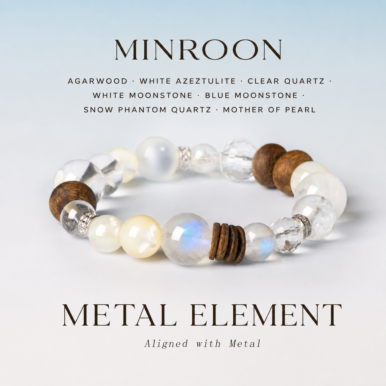 MINROON Metal Element Crystal Bracelet
